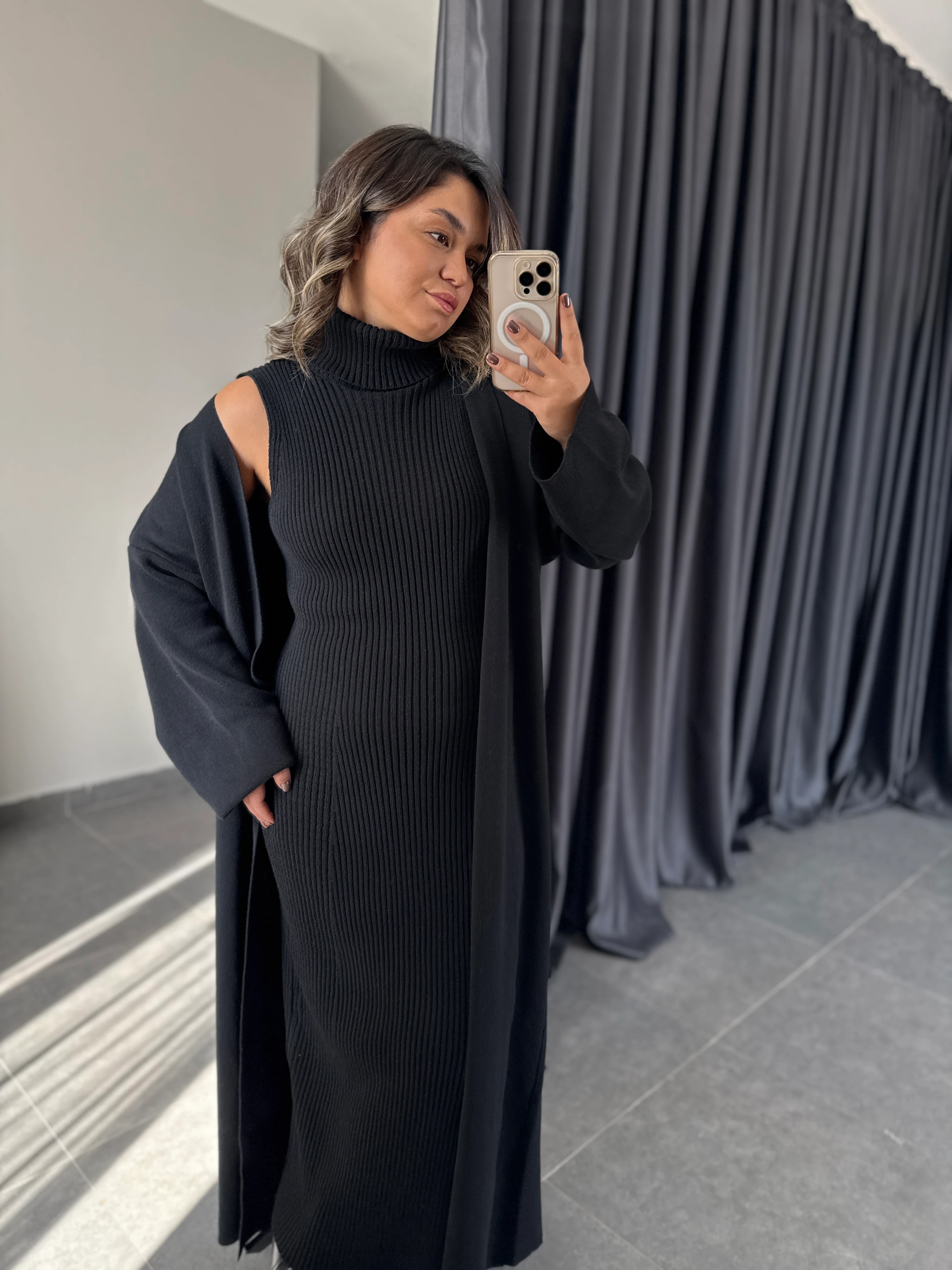 Triko Elbise Hırka Takım