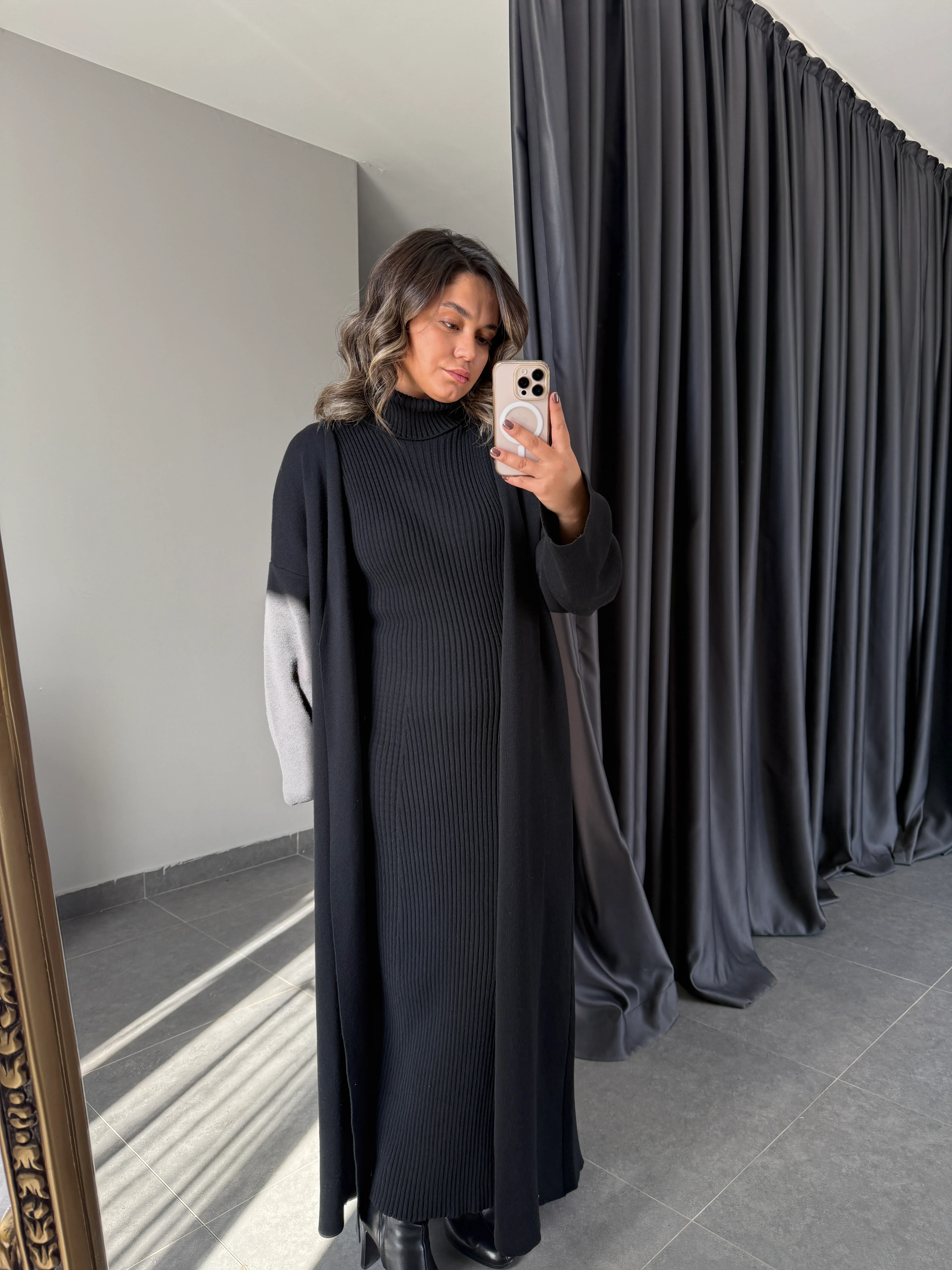 Triko Elbise Hırka Takım