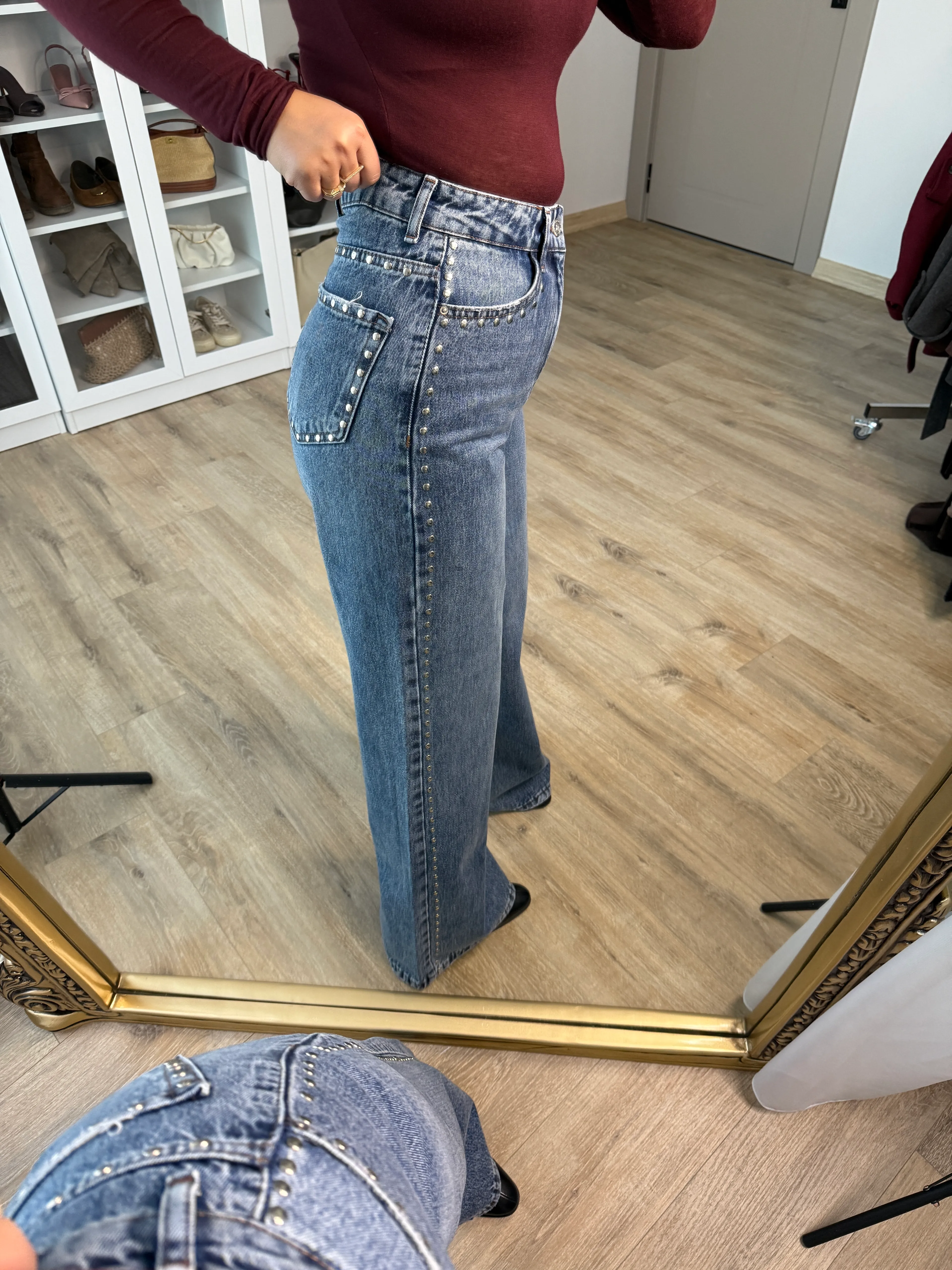 Trok Şerit Wide Leg Jean 