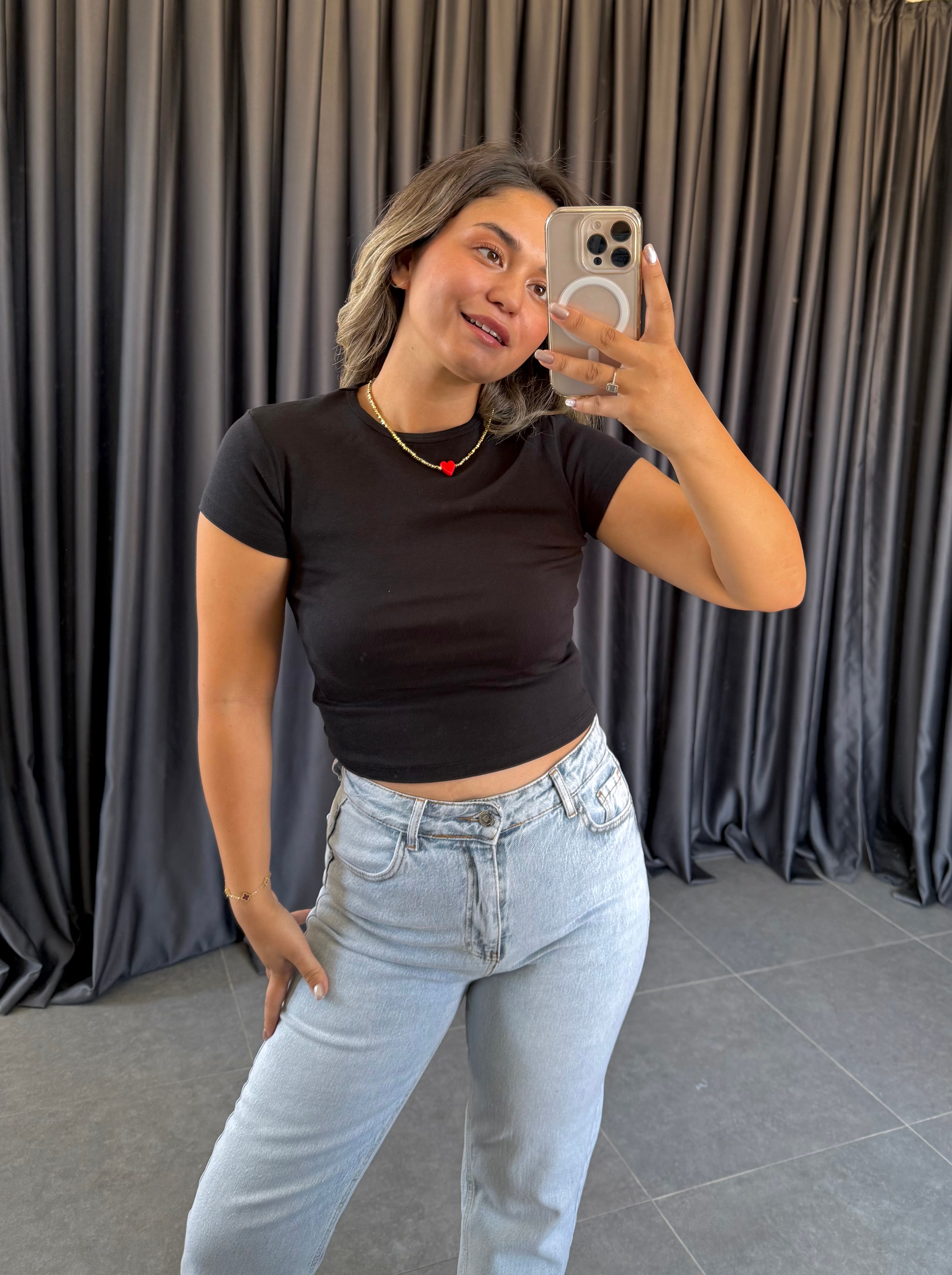 Bisiklet Yaka Crop