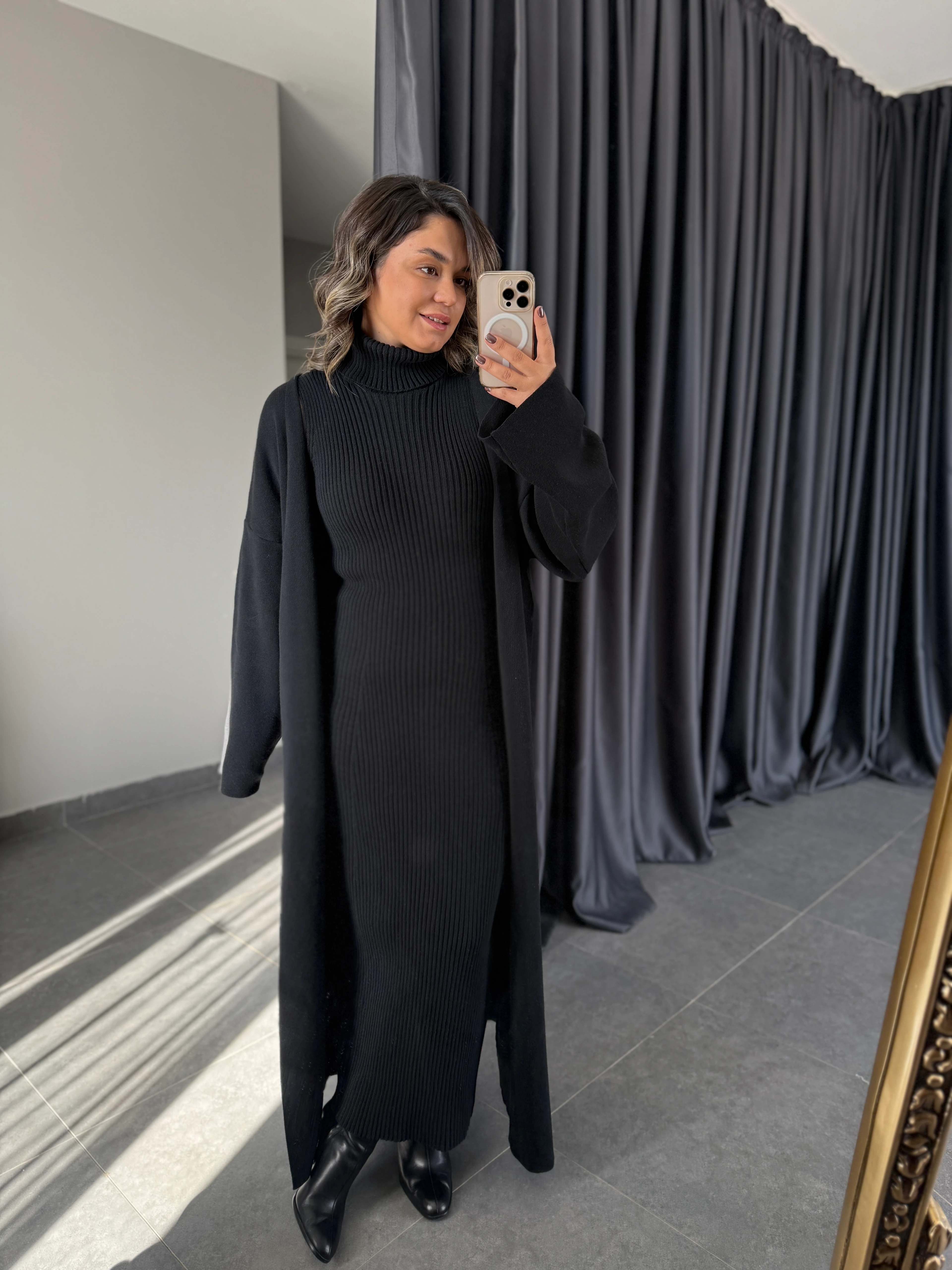 Triko Elbise Hırka Takım