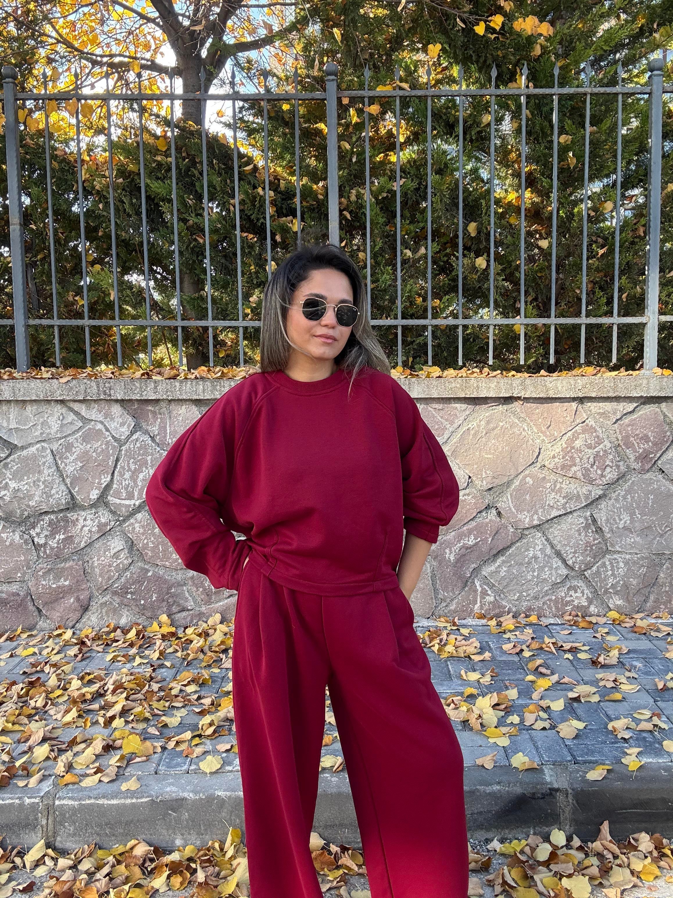 Bordo Eşofman Üstü