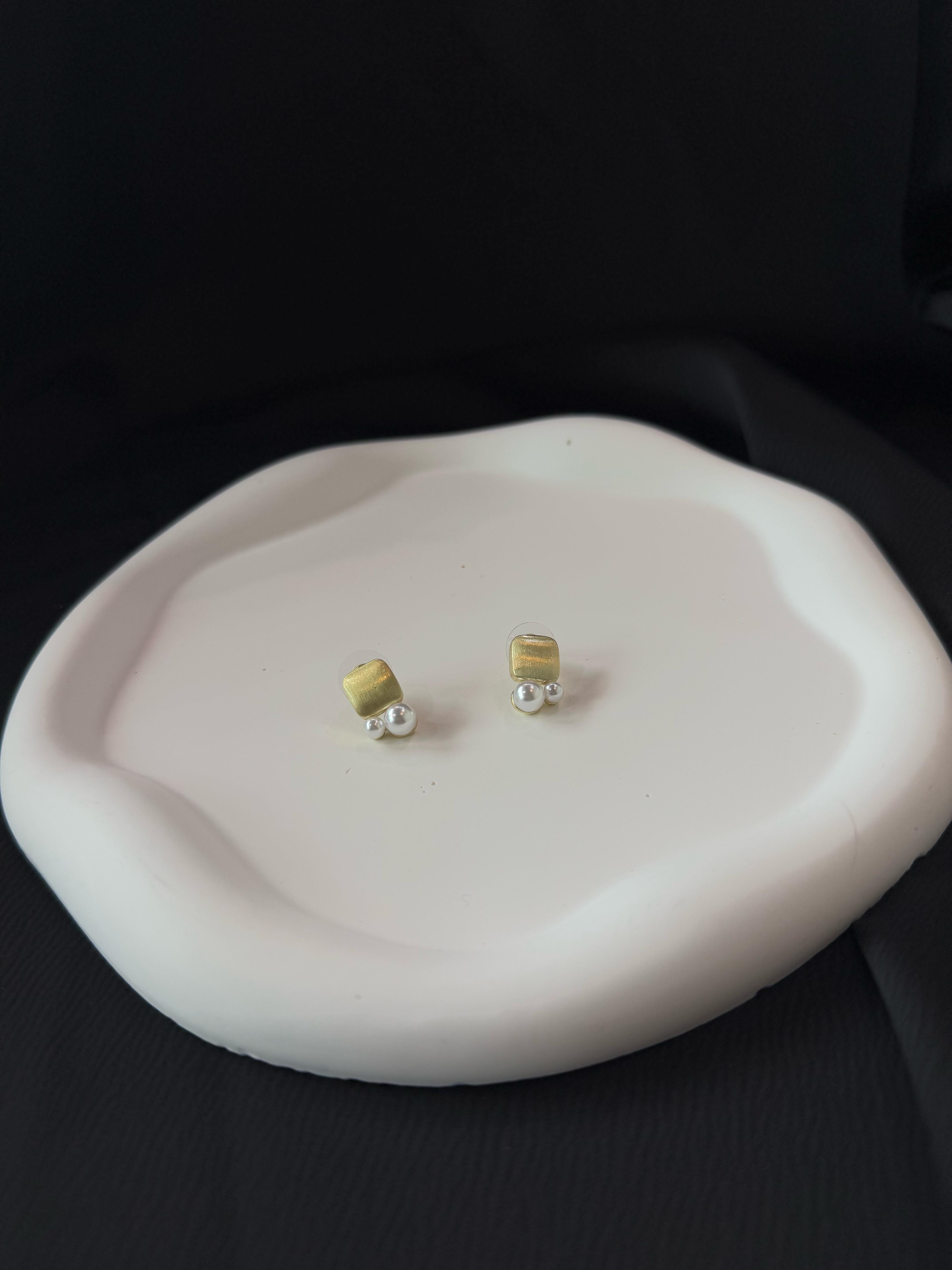 Geometrik İncili Minimal Küpe
