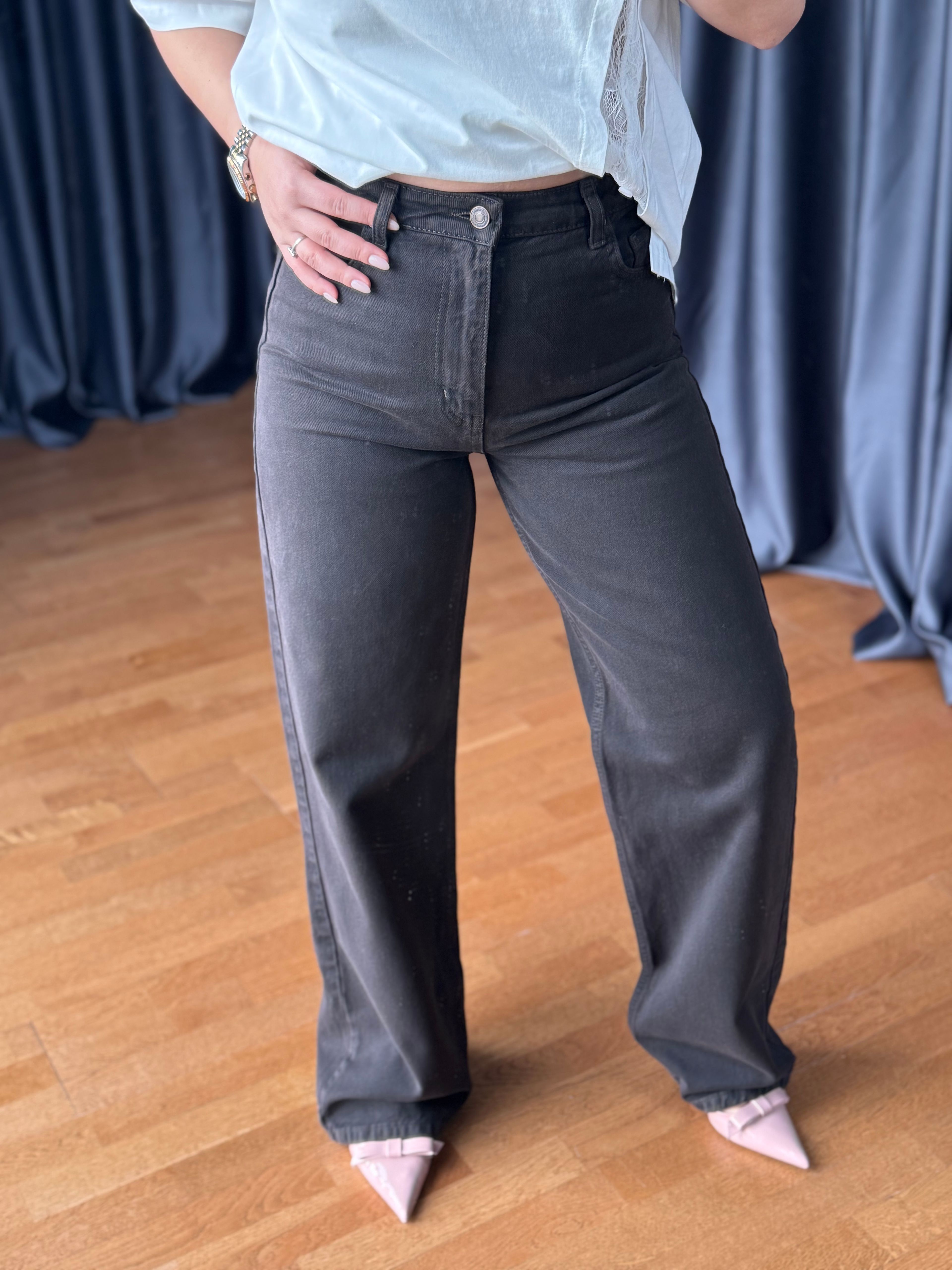 Wide Leg Kahve Straight Pantolon