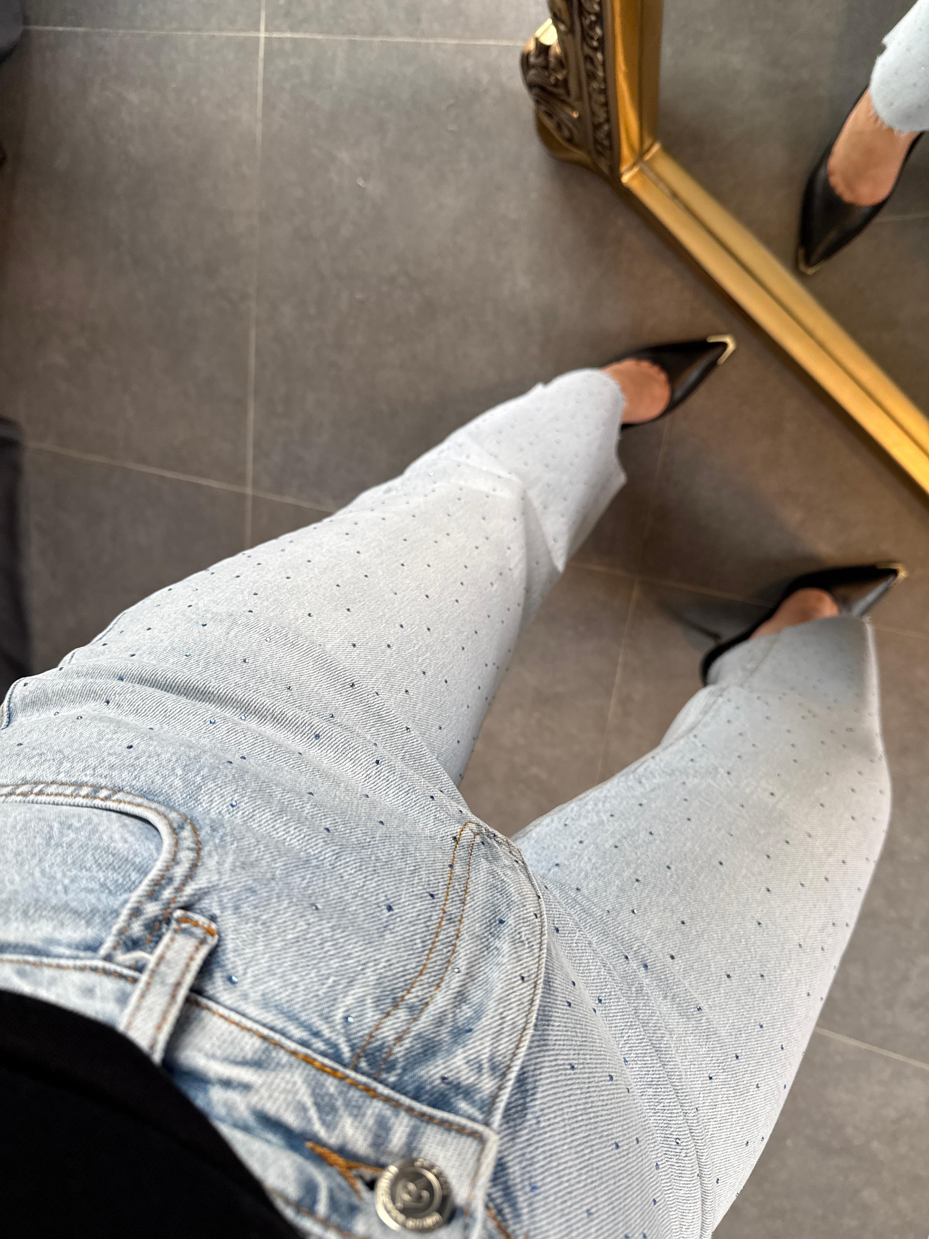 2004 Taş Detaylı Straight Jean