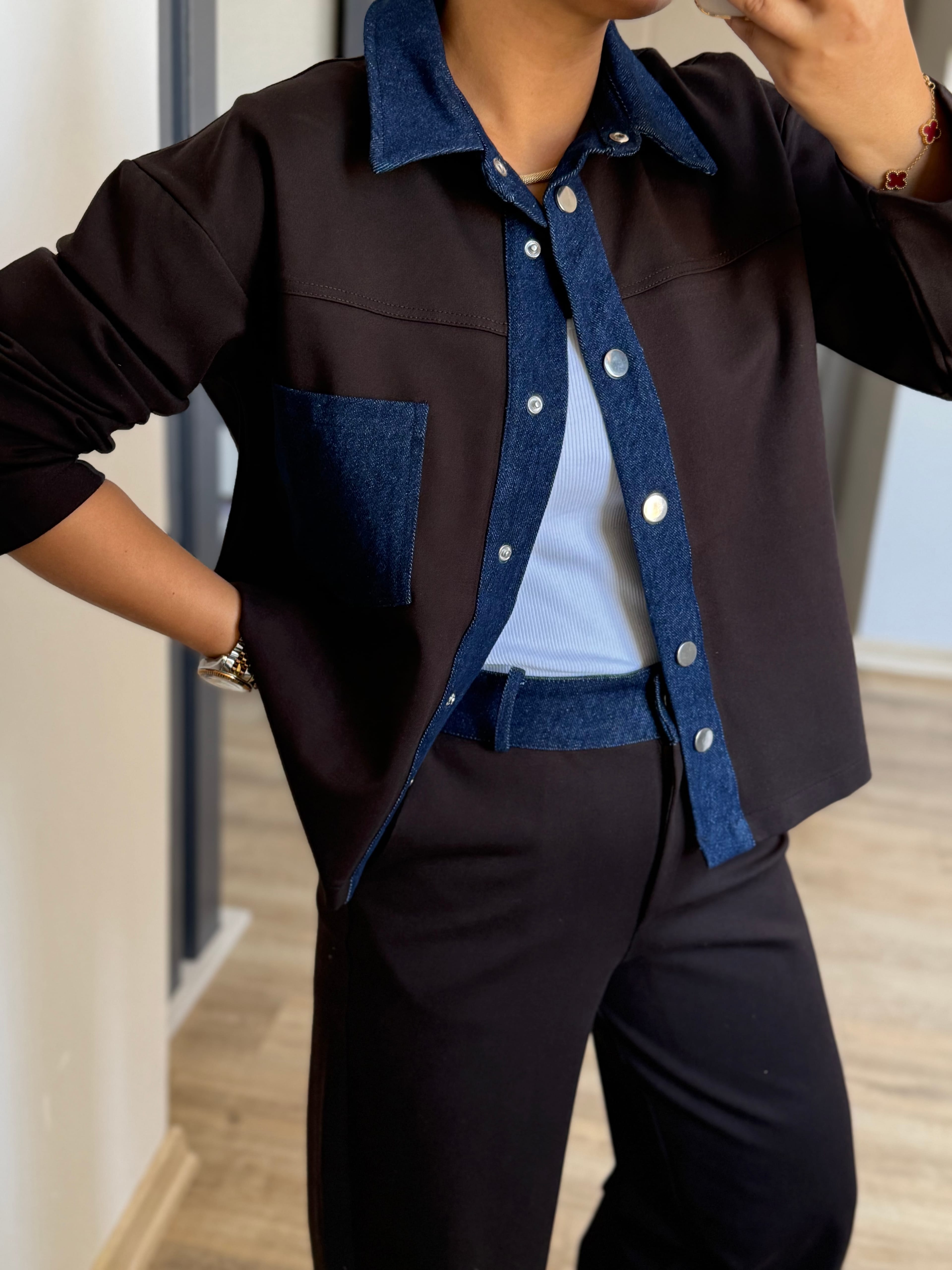 Twst Model Denim Detaylı Takım 
