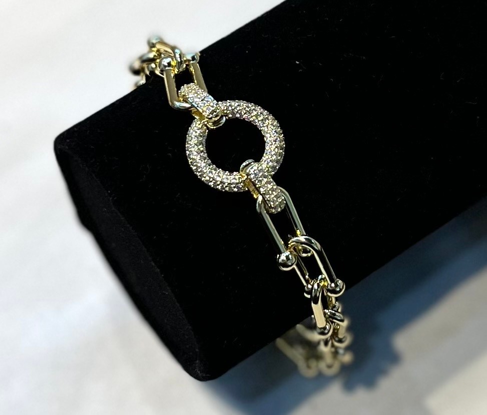 Halka Detaylı Gold Bileklik 