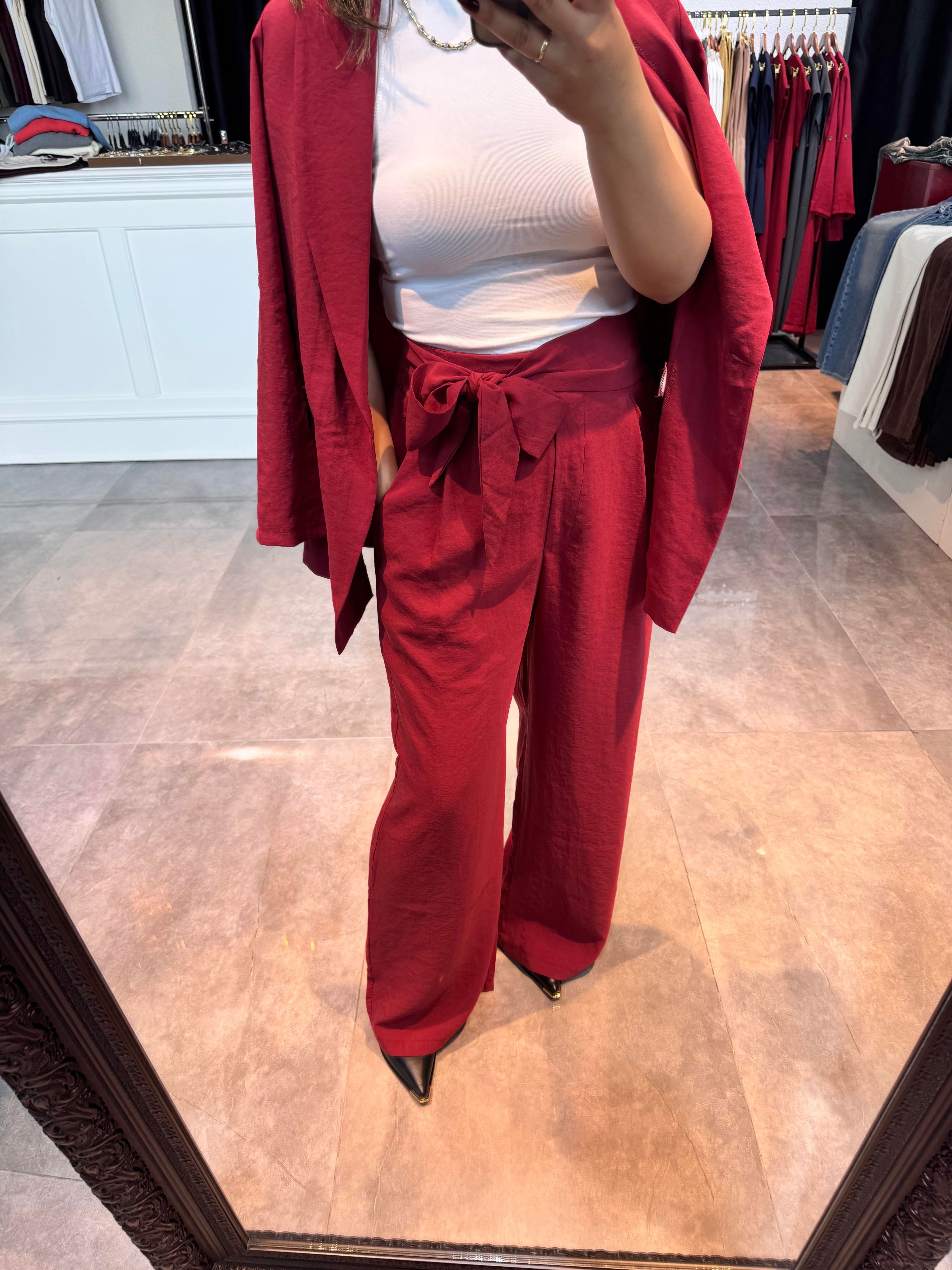 Modal Kumaş Pantolon Bordo 