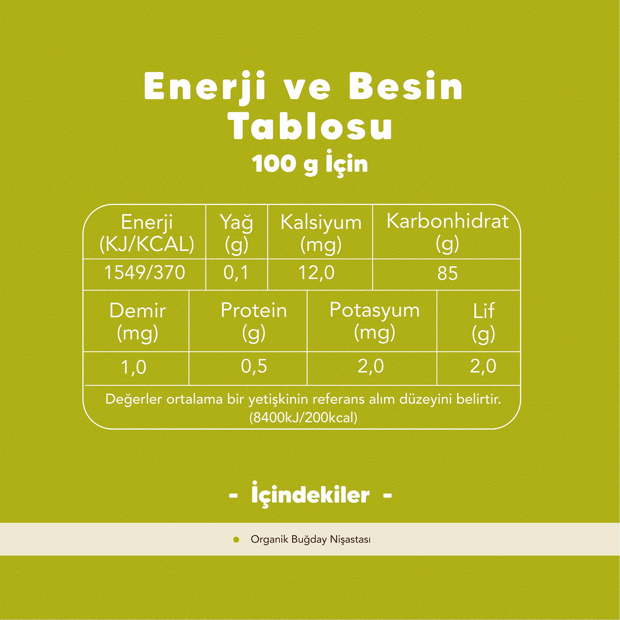 4'lü Organik Buğday Nişastası 500 gr