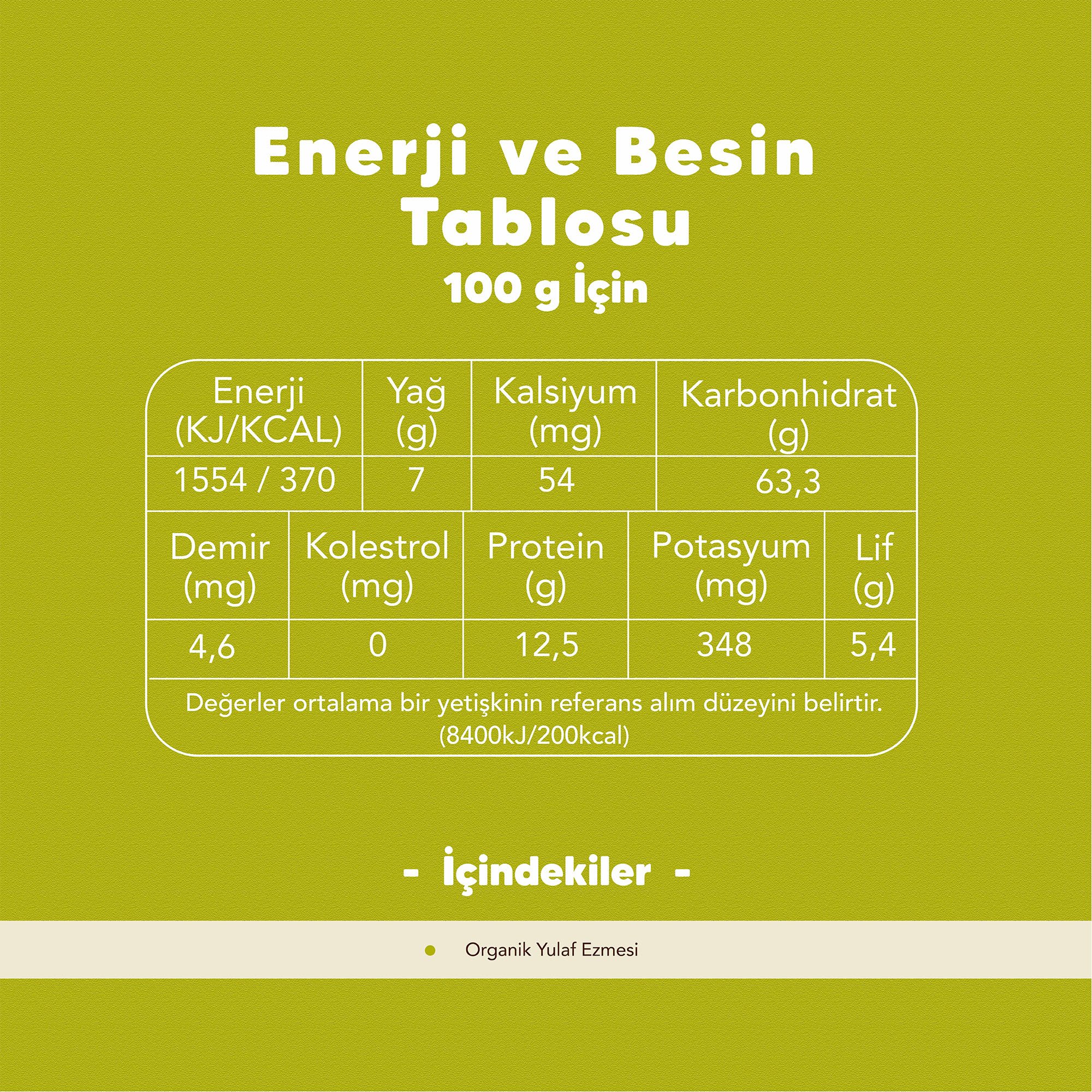 2'li Organik Yulaf Ezmesi 500 gr