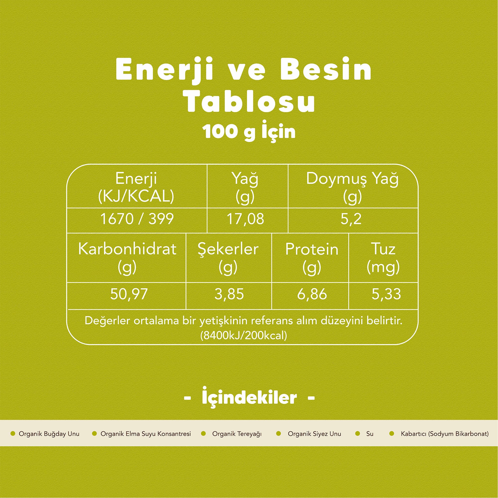 Organik Tereyağlı Siyez Unlu Bisküvi 80 gr 