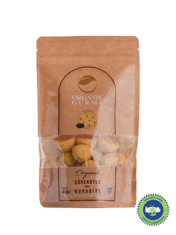 Organik Çörekotlu Tuzlu Kurabiye 80 gr