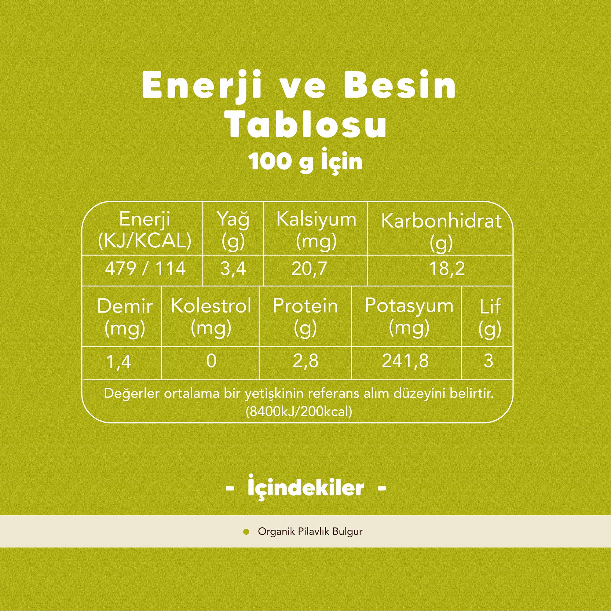 2'li Organik Pilavlık Bulgur 1000 gr