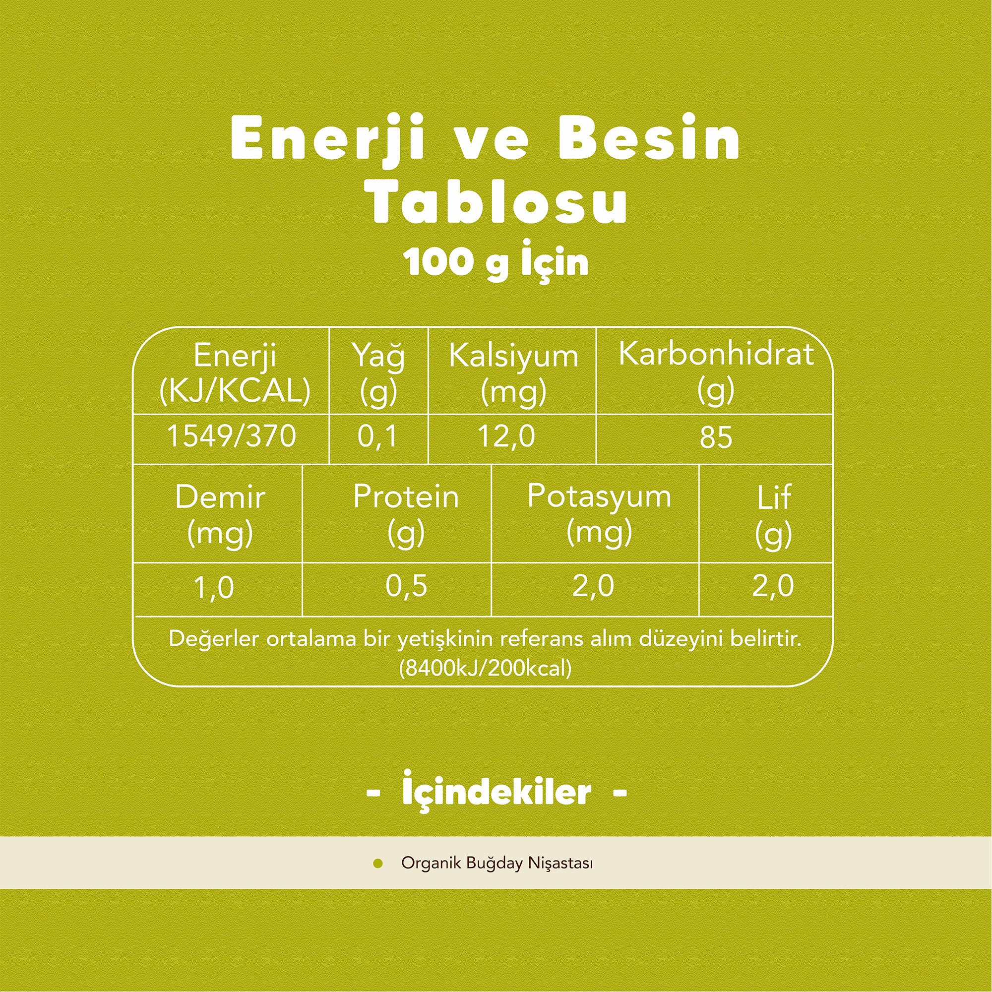 Organik Buğday Nişastası 500 gr