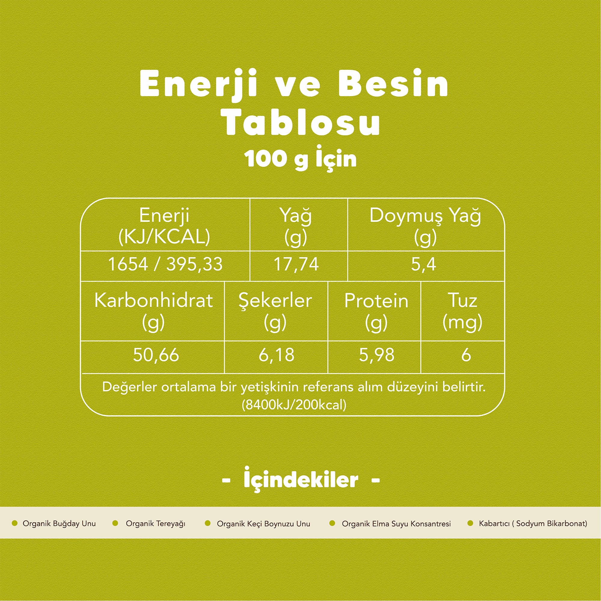 Organik Tereyağlı Keçiboynuzlu Bisküvi 80 gr