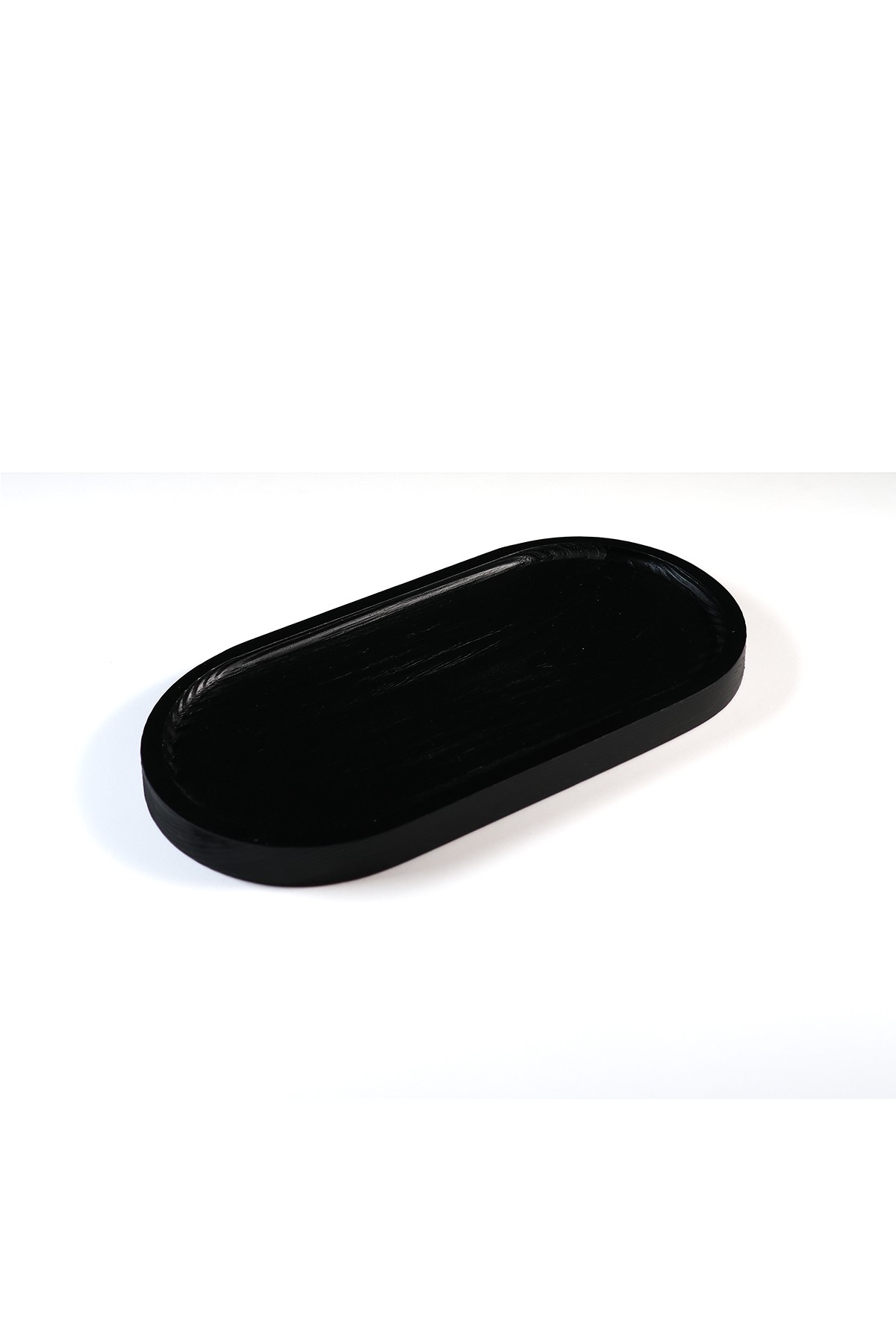 25cm Mat Siyah Ahşap Stant, Yağdanlık Altlığı 25x12cm