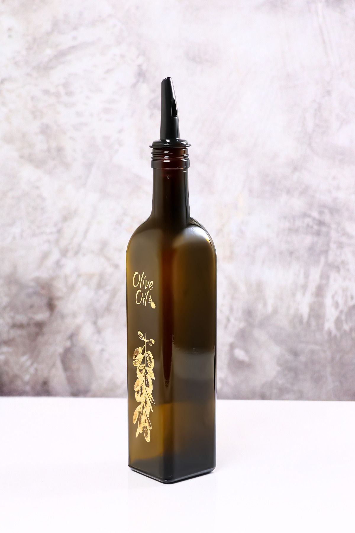 750ml Olive Oil Desenli Kare Yağdanlık,zeytinyağı Şişesi Şişe Dökücülü