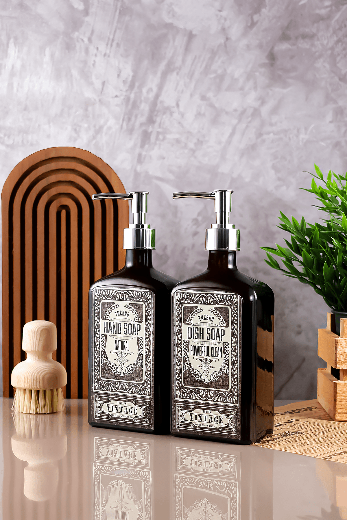500ML Premium Serisi El Sabunu,Bulaşık Deterjanı Sabunluk Seti 