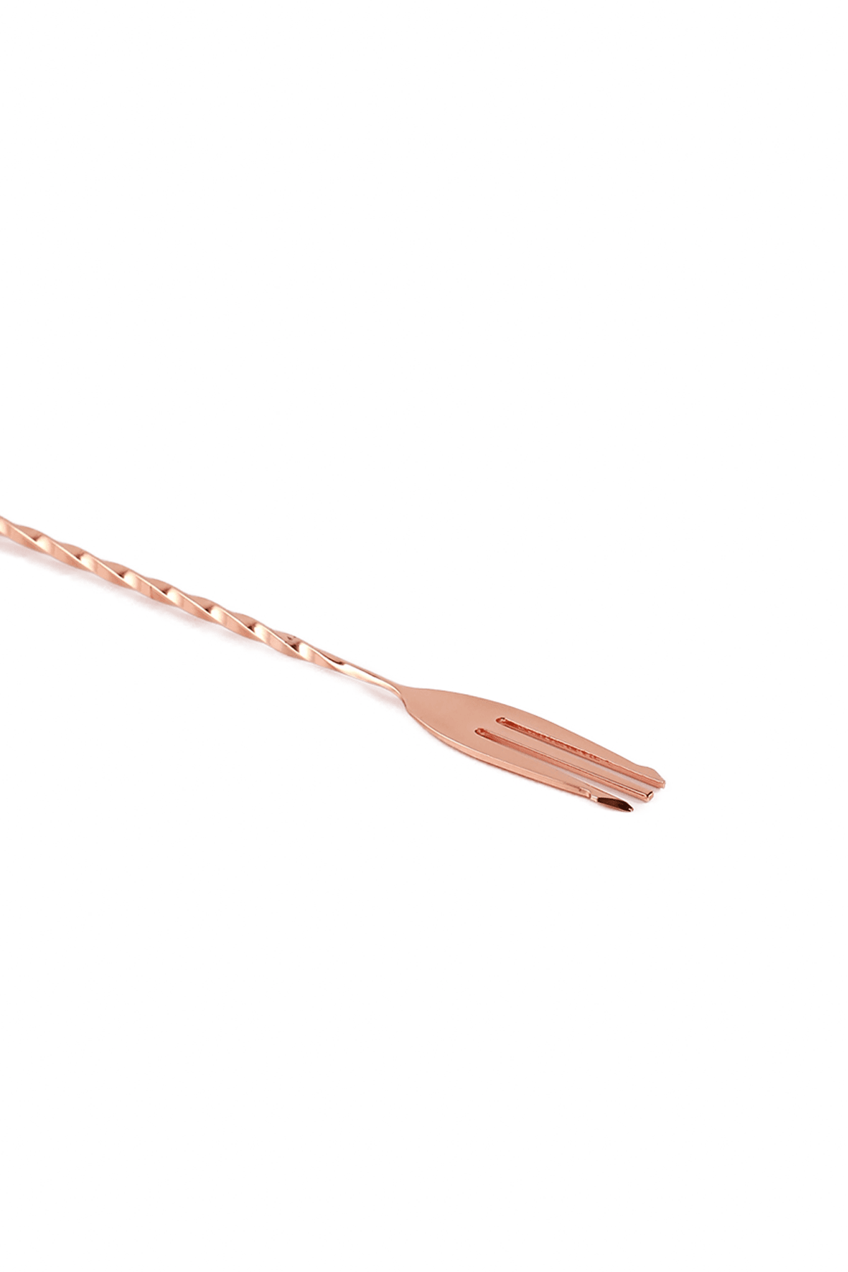 Rose Gold Çatallı Kokteyl Bar Kaşığı 30cm Burgulu