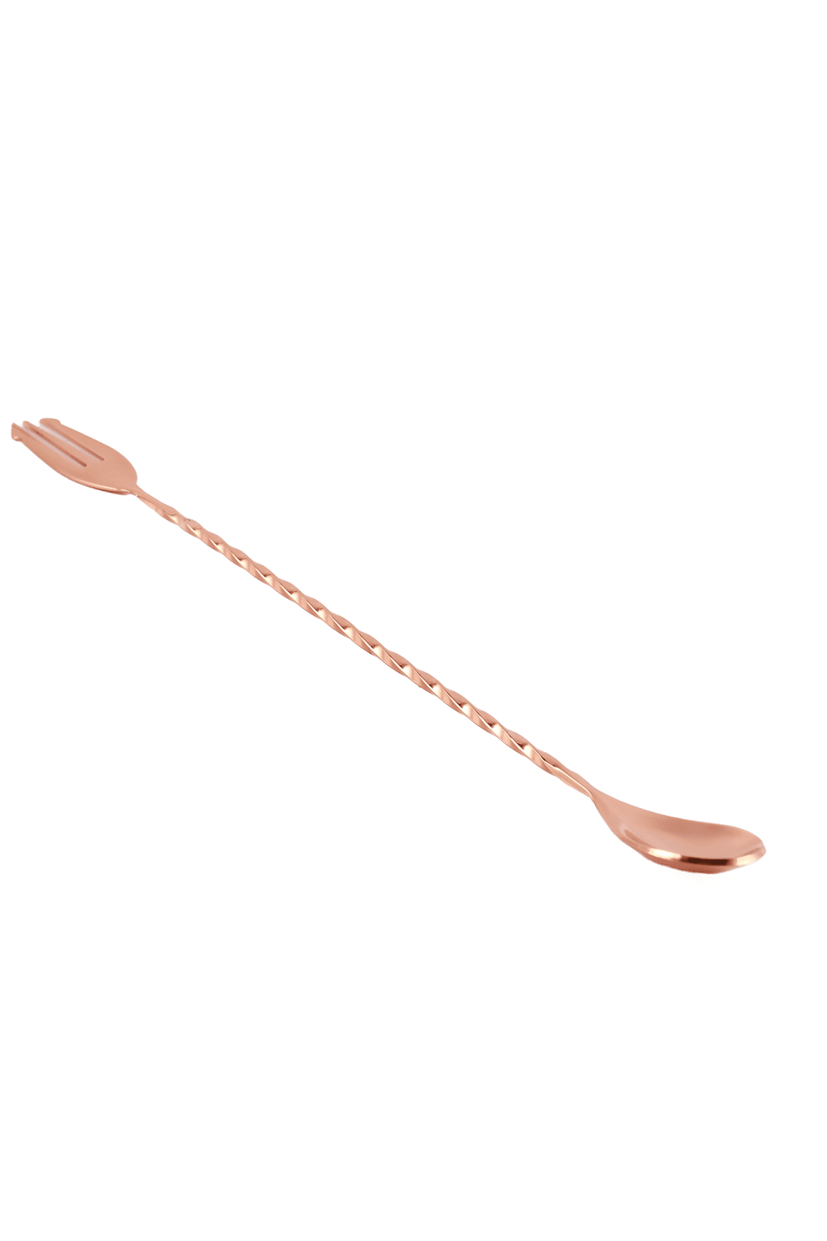 Rose Gold Çatallı Kokteyl Bar Kaşığı 30cm Burgulu