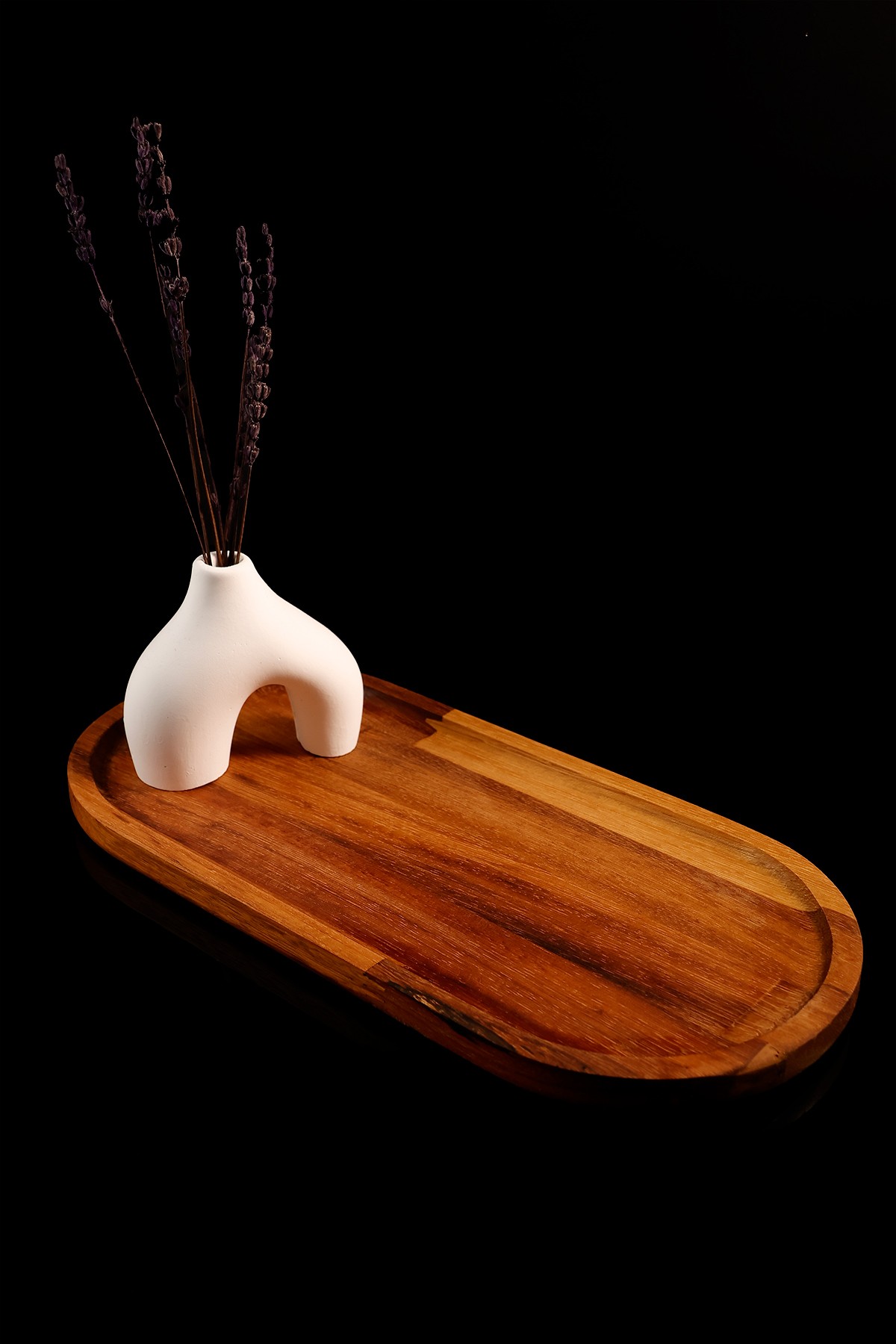 Iroko ağacı Oval  33cm Ahşap Sunum Tahtası, Tepsi, Sunum Tahtası