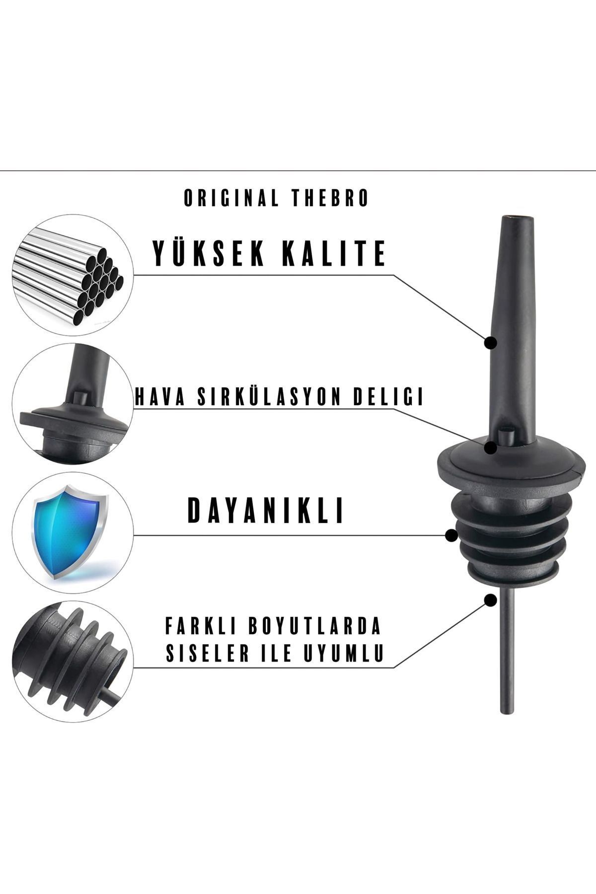 2 Adet Mat Siyah Metal Paslanmaz Çelik Şişe Dökücü-şişe Tıpası