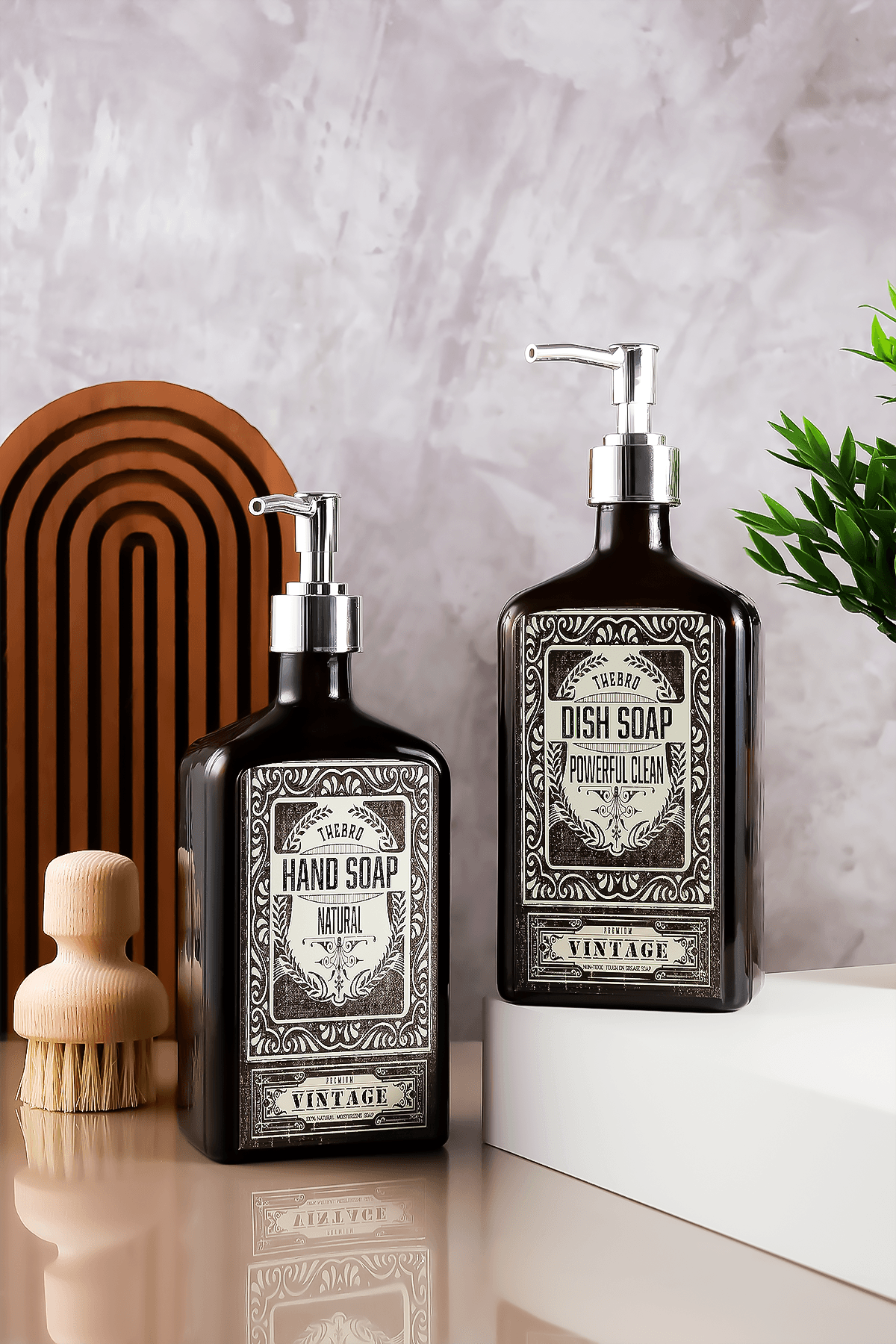 500ML Premium Serisi El Sabunu,Bulaşık Deterjanı Sabunluk Seti 