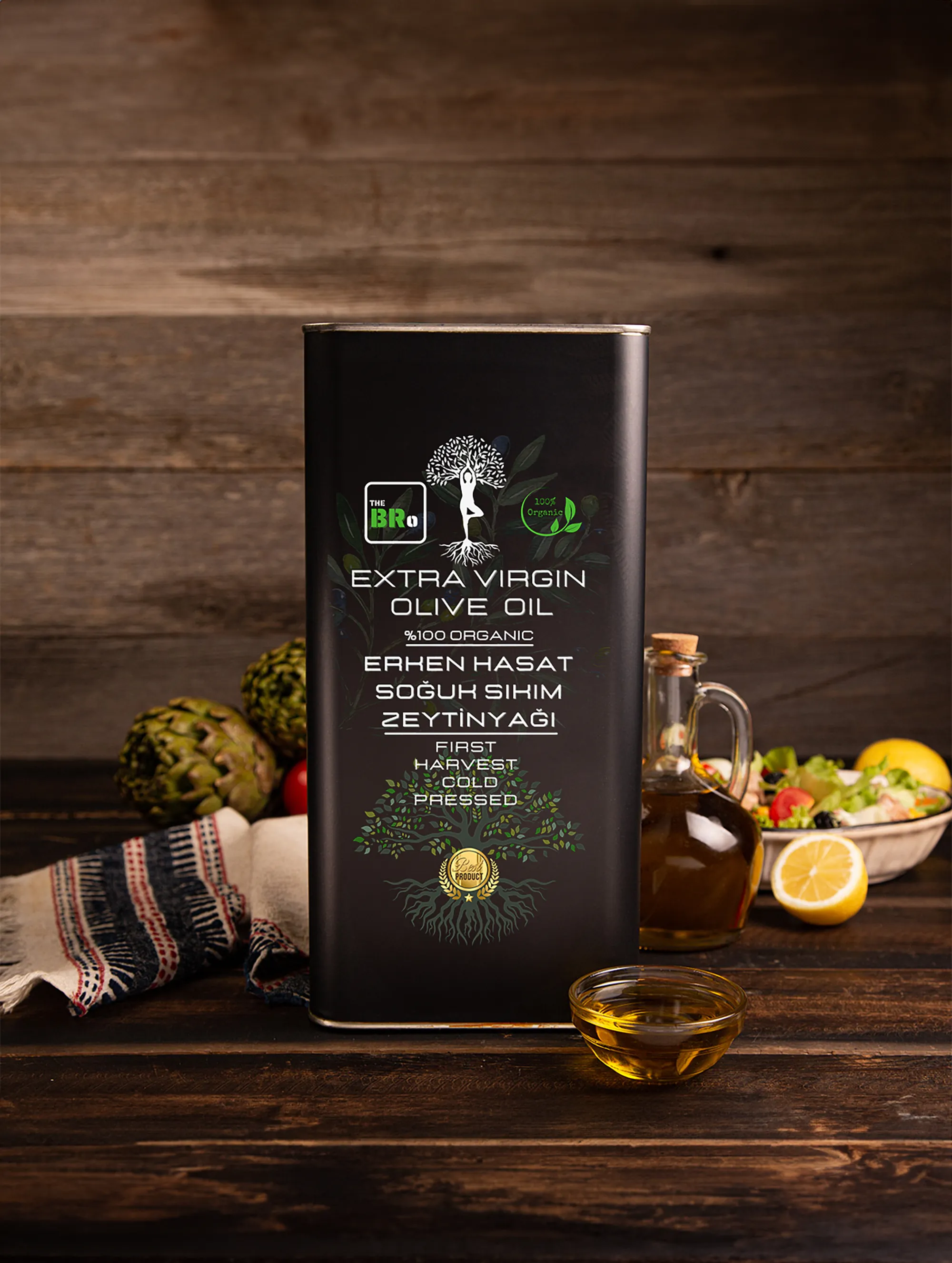 5 Litre  Erken Hasat Soğuk Sıkım Zeytinyağı 0,3 Asit