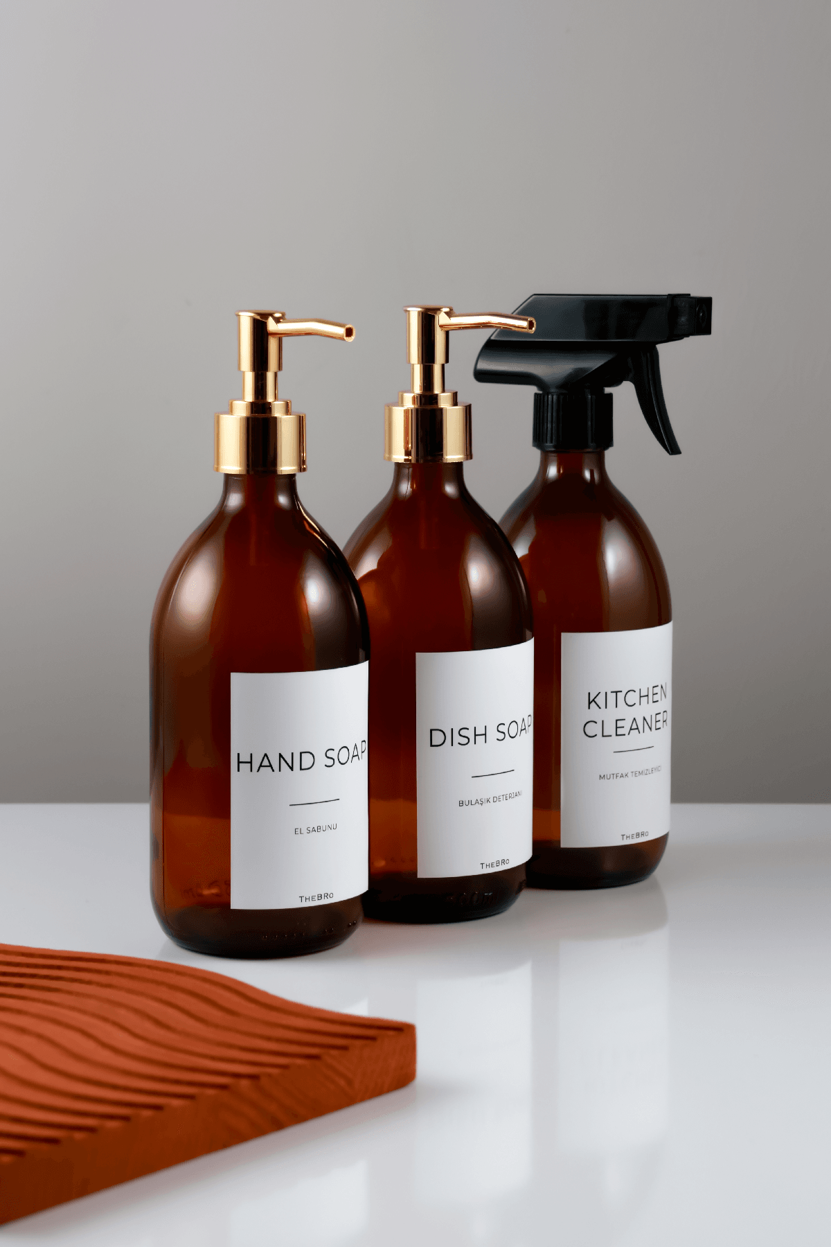 500ML White Serisi El Sabunu,Bulaşık Deterjanı ve Mutfak Temizleyici Şişesi Sabunluk Set 