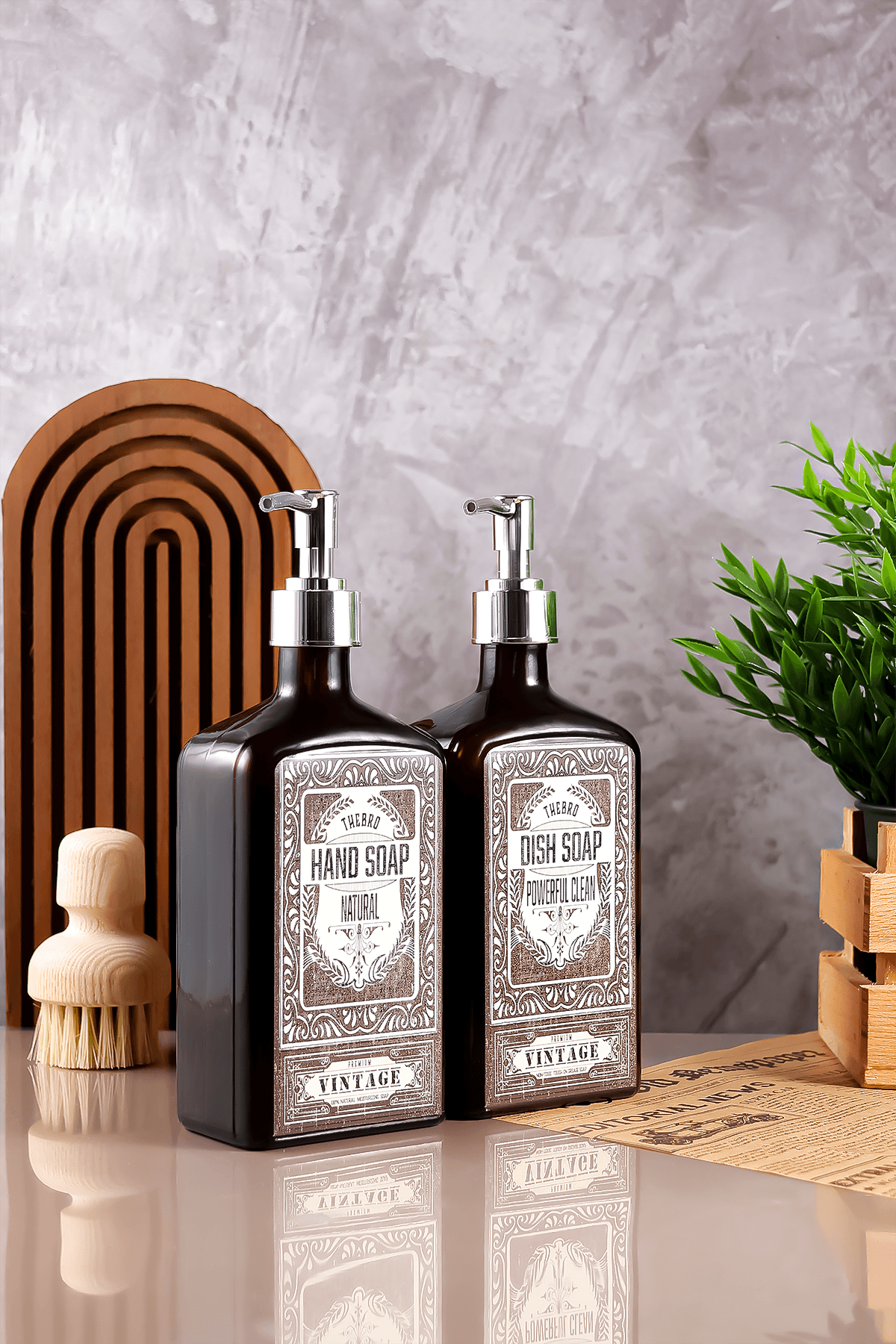 500ML Premium Serisi El Sabunu,Bulaşık Deterjanı Sabunluk Seti 