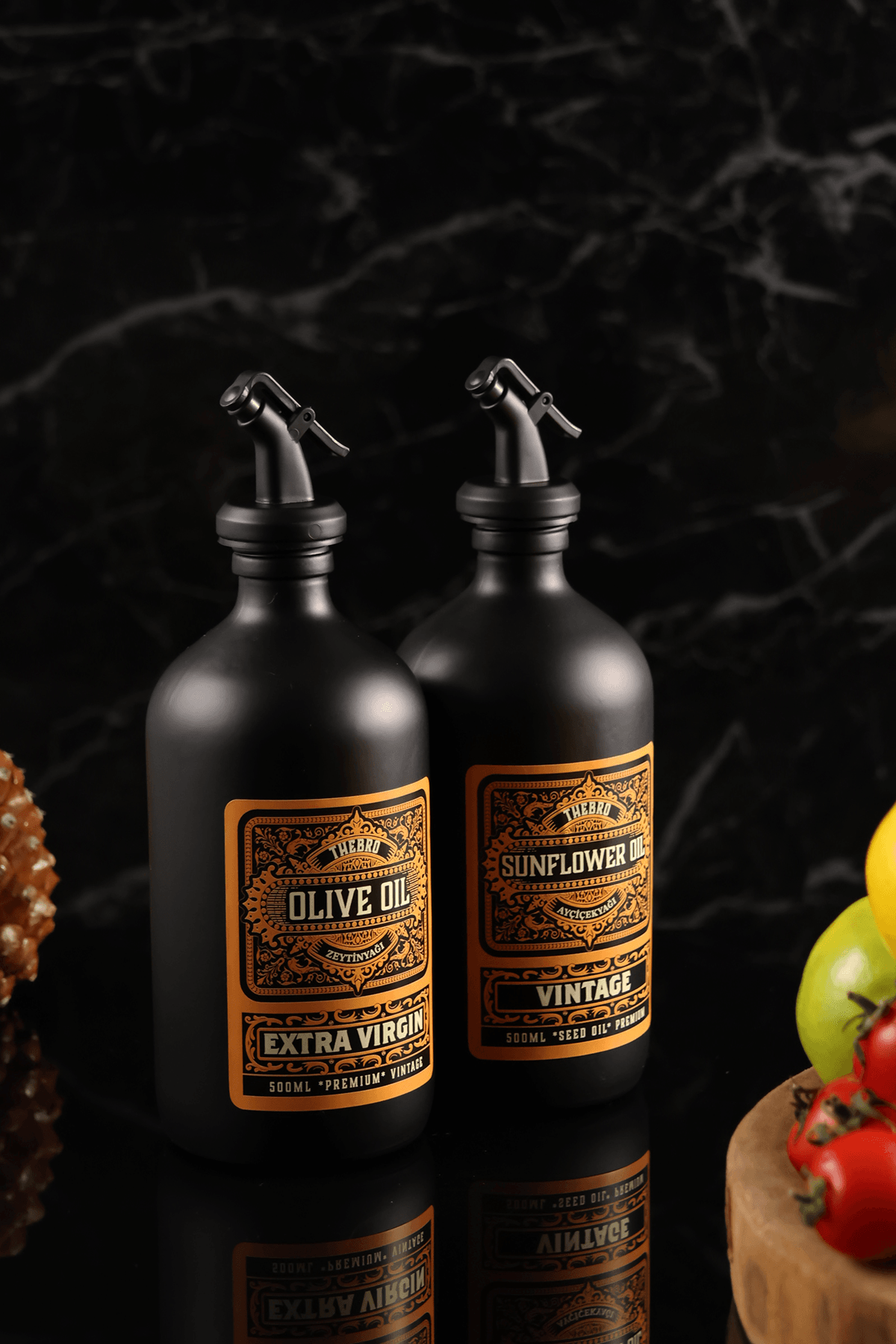 500ML Black Edition Vintage Yağdanlık Seti