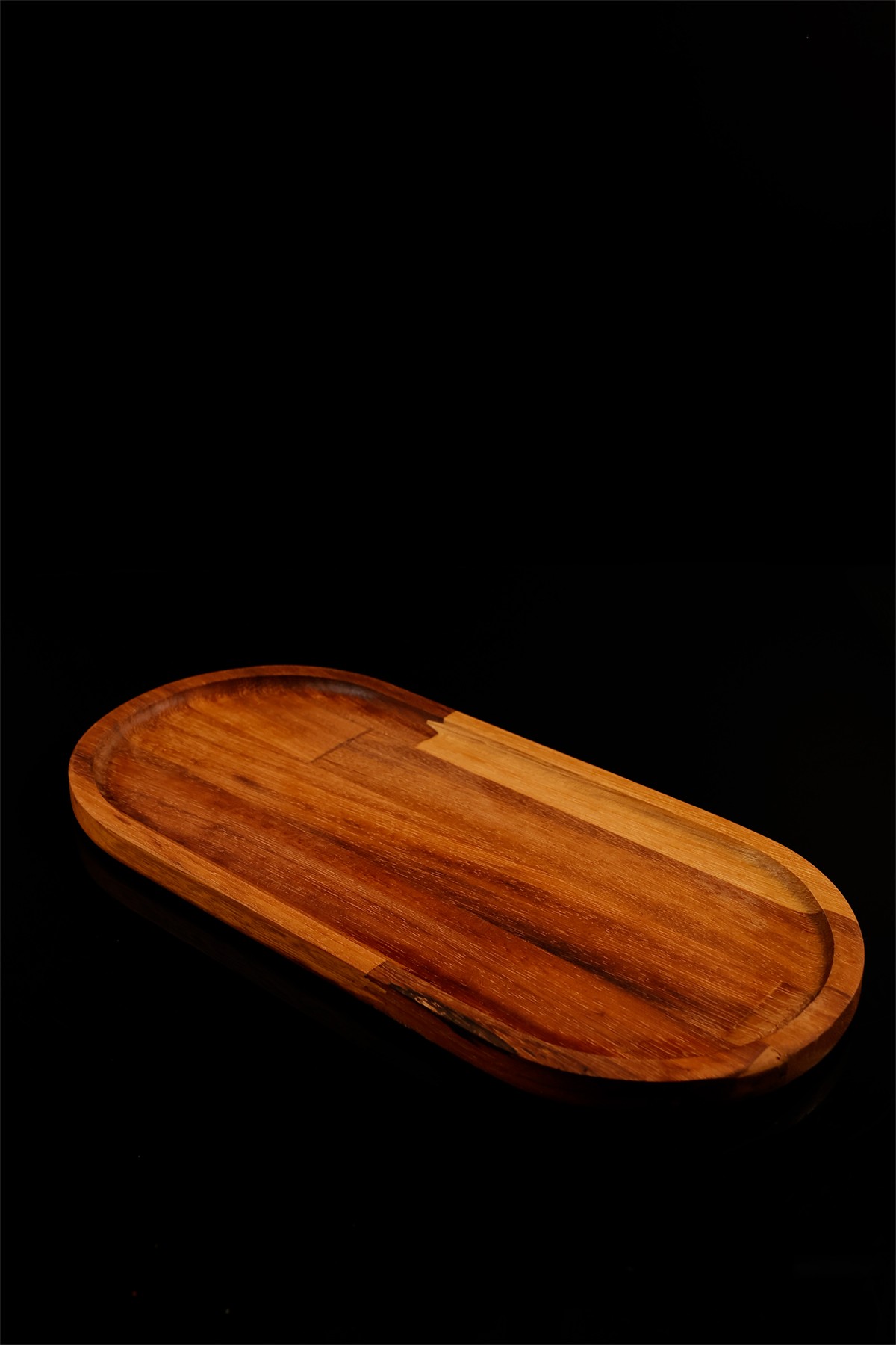 Iroko ağacı Oval  33cm Ahşap Sunum Tahtası, Tepsi, Sunum Tahtası