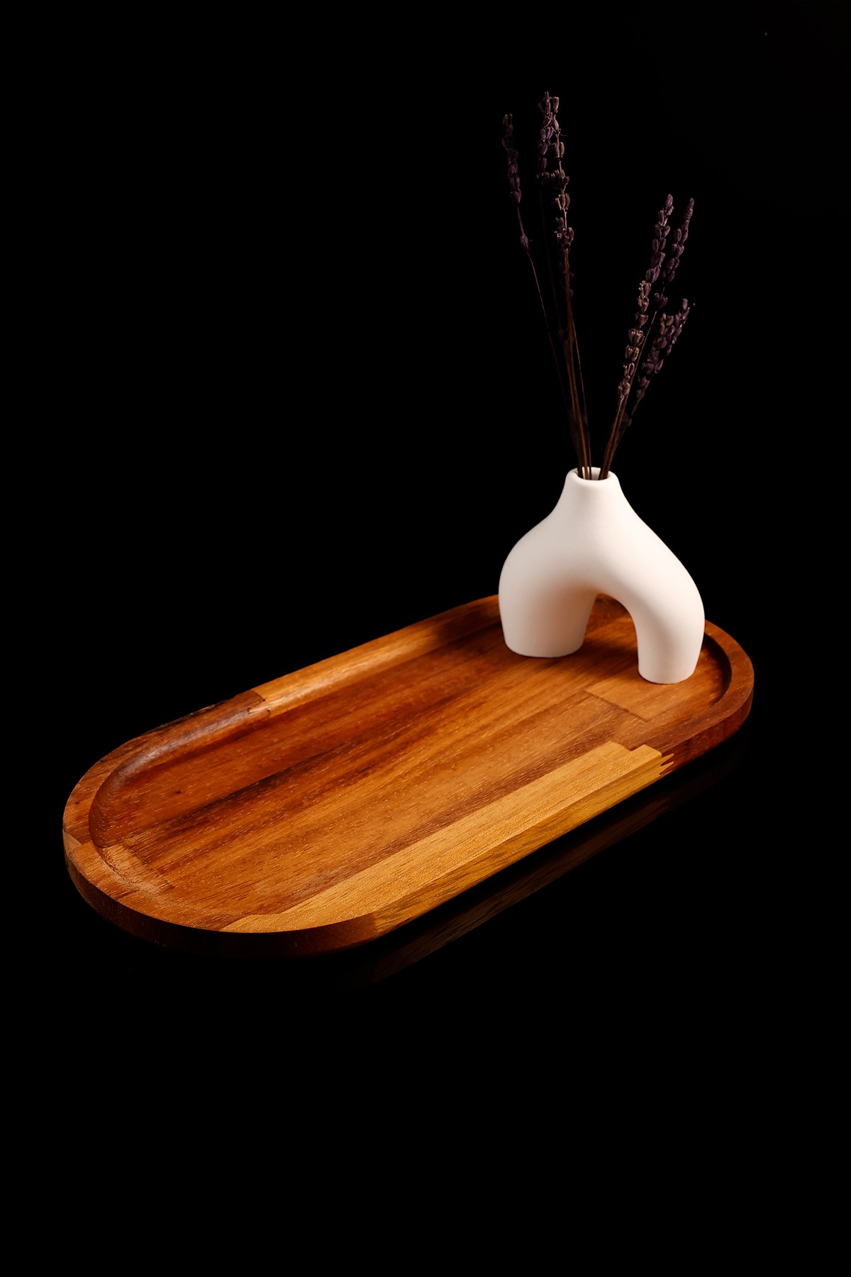 Iroko ağacı Oval  33cm Ahşap Sunum Tahtası, Tepsi, Sunum Tahtası