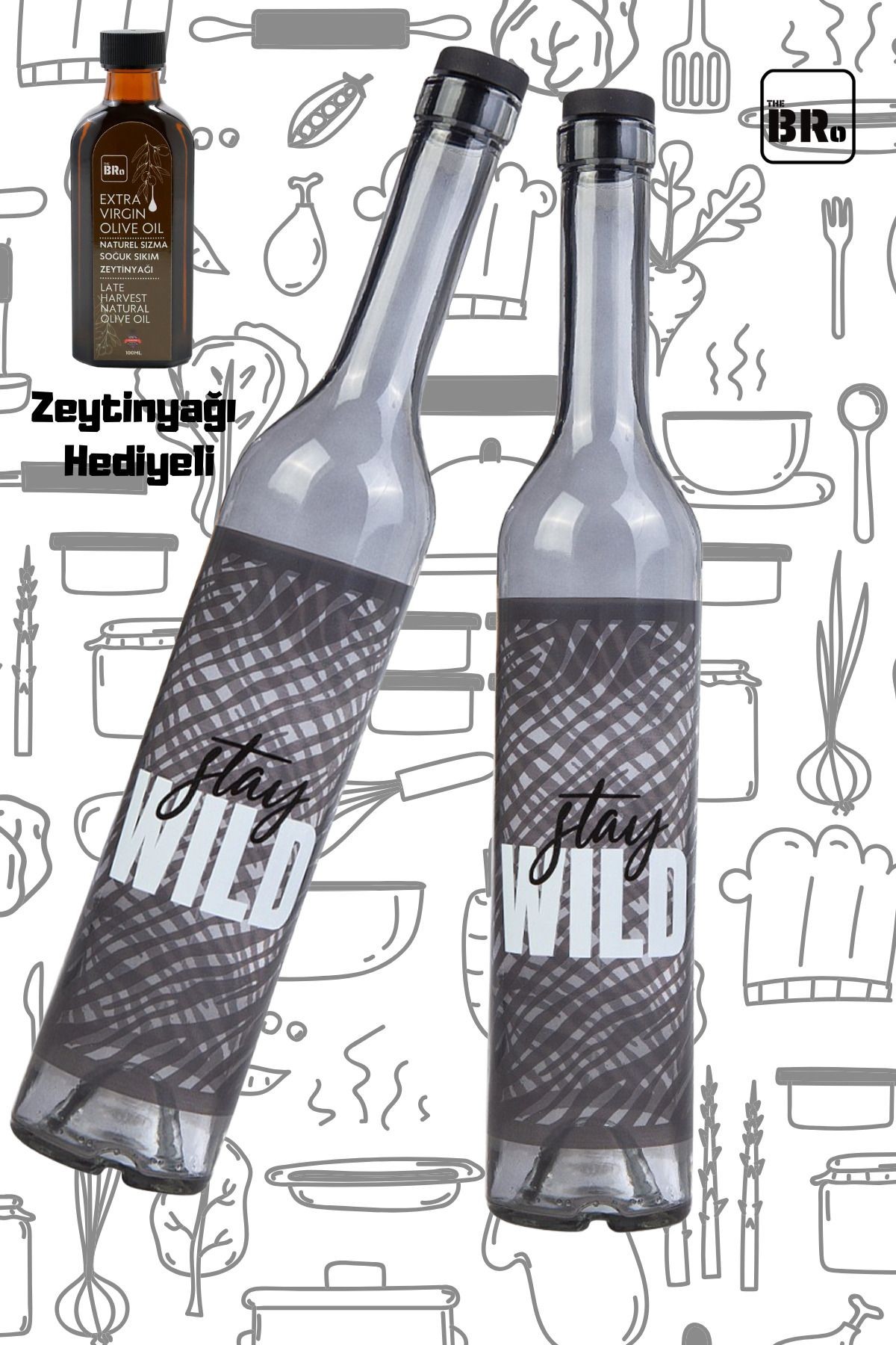 2'li 250ML  Karaca Stay Wild Yağdanlık,Yağlık,Sosluk,Dekoratif Şişe