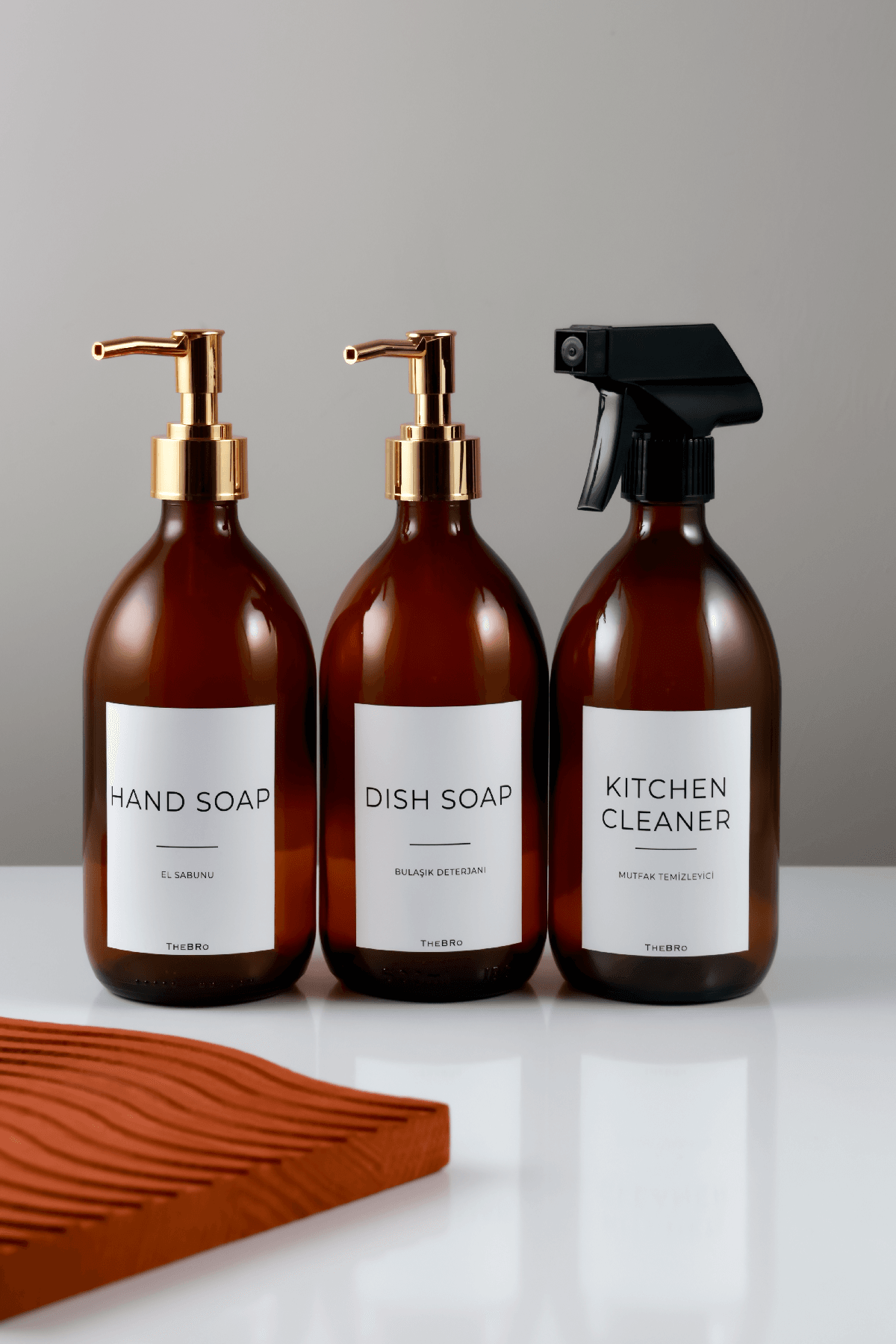 500ML White Serisi El Sabunu,Bulaşık Deterjanı ve Mutfak Temizleyici Şişesi Sabunluk Set 