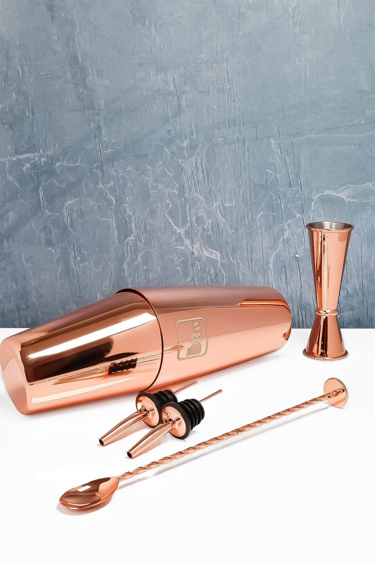 Rose Gold 850ML Boston Shaker  6 Parça Profesyonel Kokteyl Seti