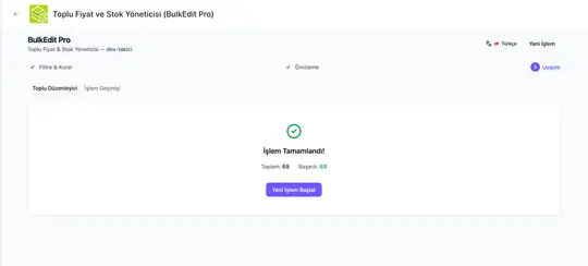 BulkEdit Pro: Toplu Fiyat ve Stok Yöneti ekran görüntüsü 5