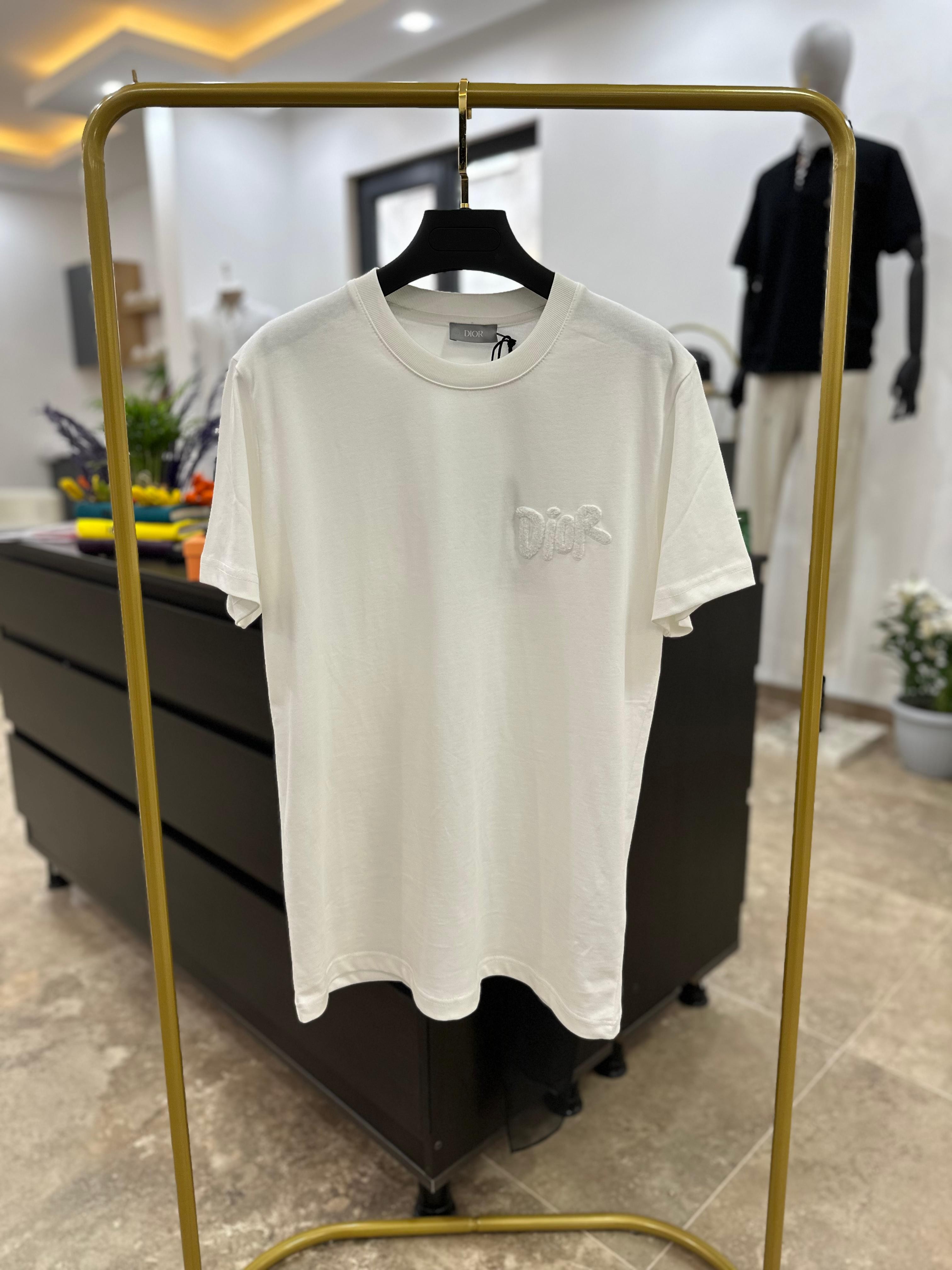 Dior Havlu Kumaş Logo Detaylı T-Shirt