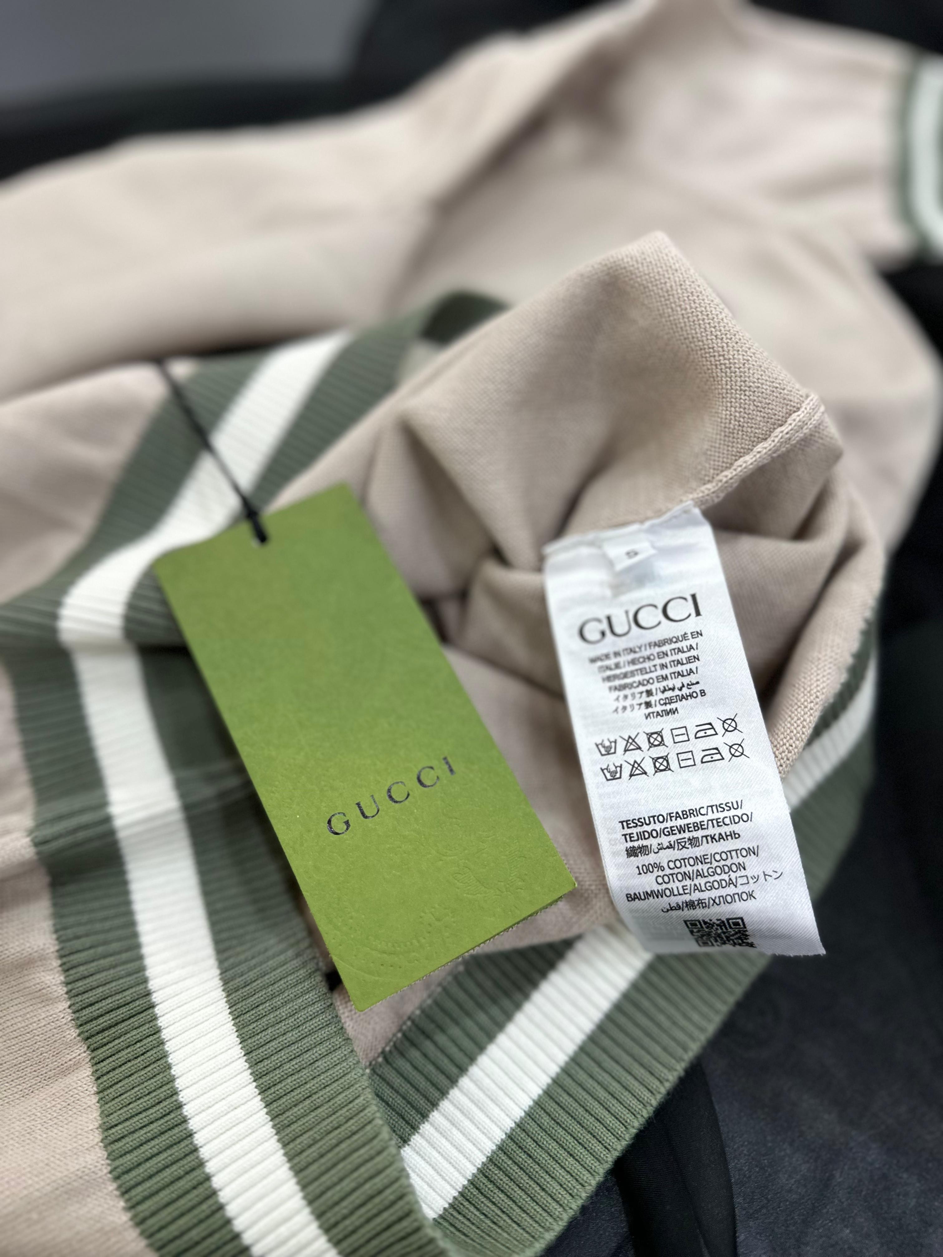 Gucci Krem Rengi Merserize Kumaş Polo Yaka