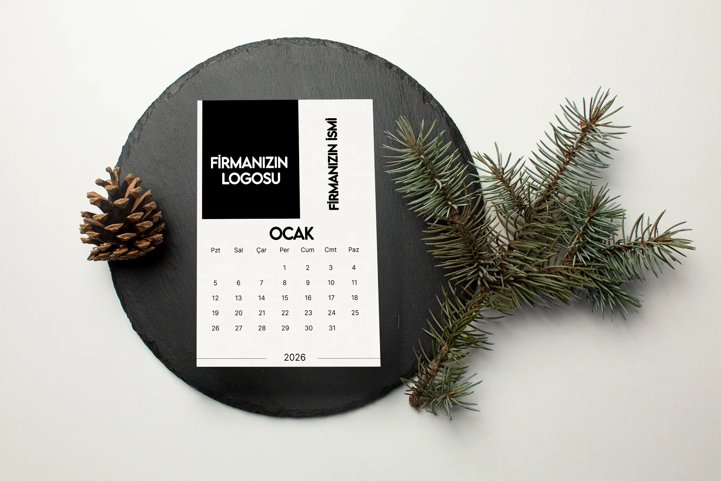 2026 Takvim (10x15 cm ) + Karton Stand - Kişiselleştirilebilir Firma Takvim