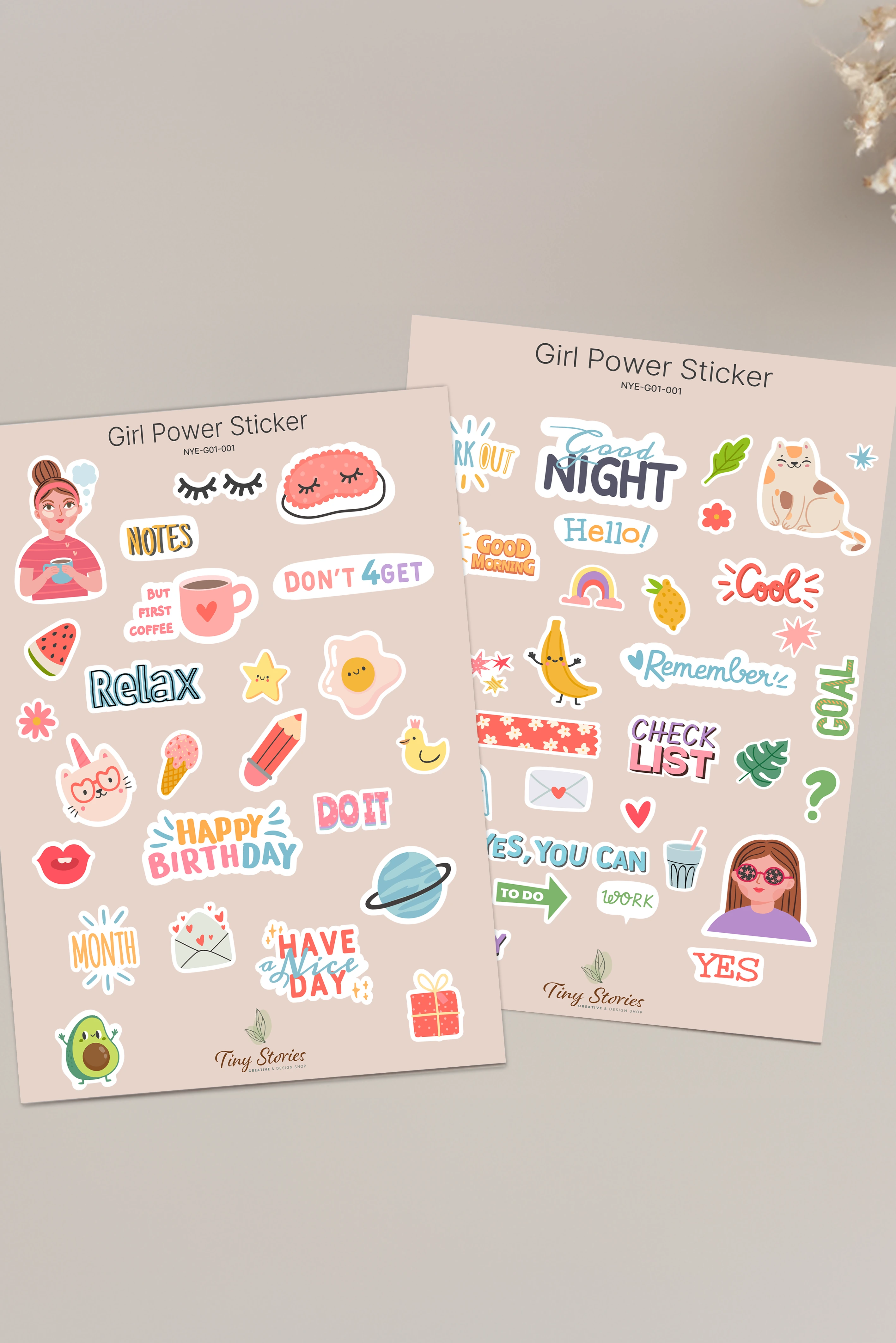 Girl Power Sticker - 2 Sayfa