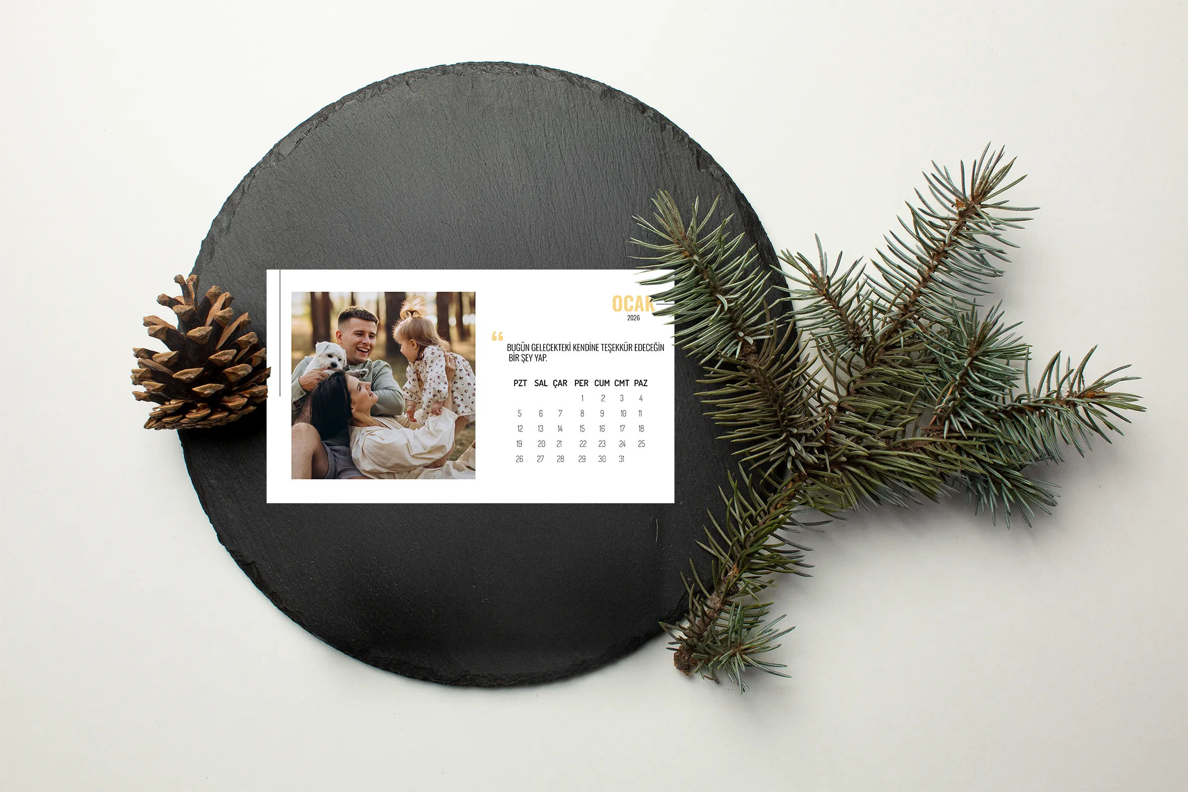 2026 Takvim (10x15 cm ) + Karton Stand - Kişiye Özel Motivasyonlu Takvim