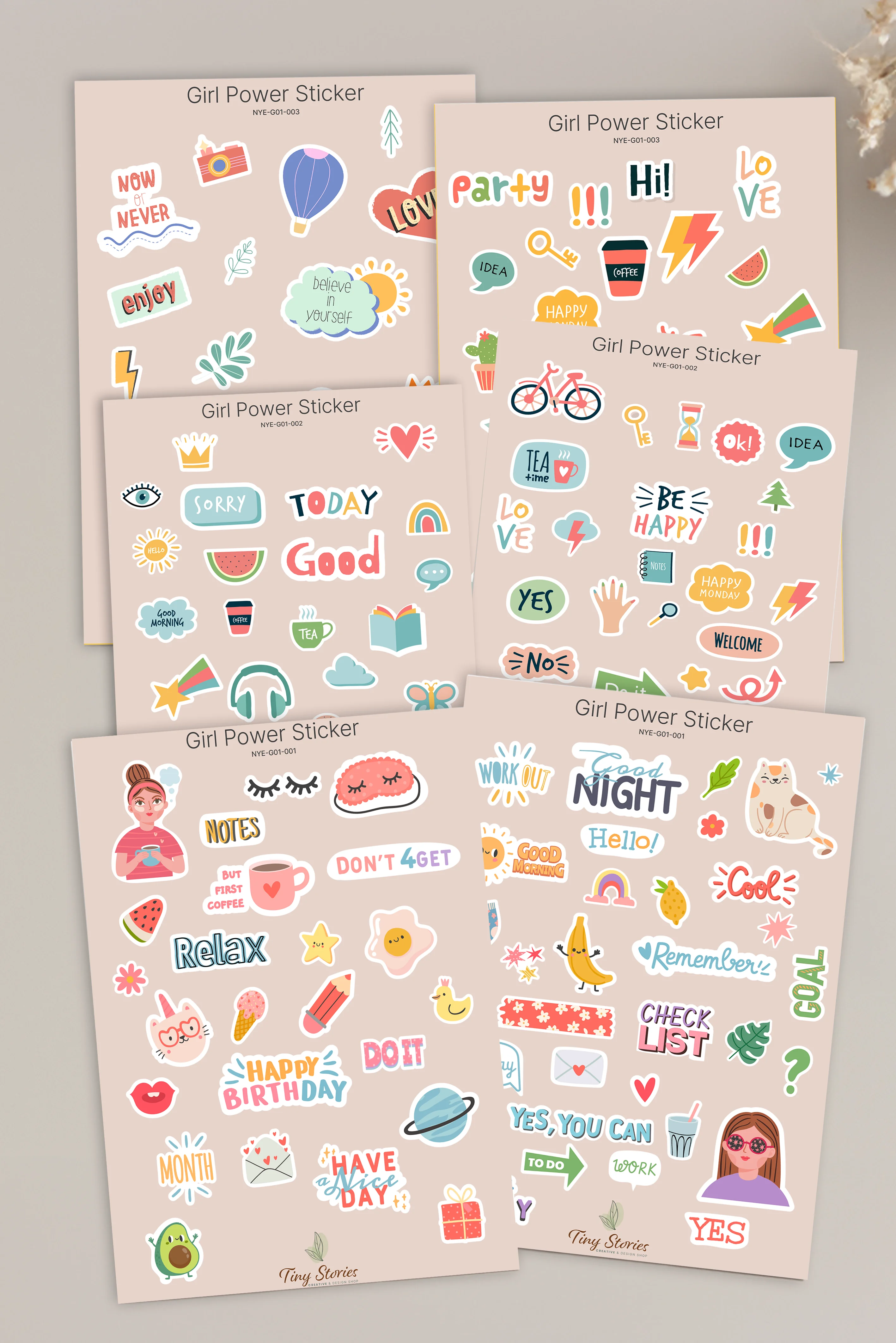 Girls Power Sticker Set - 6 Sayfa 