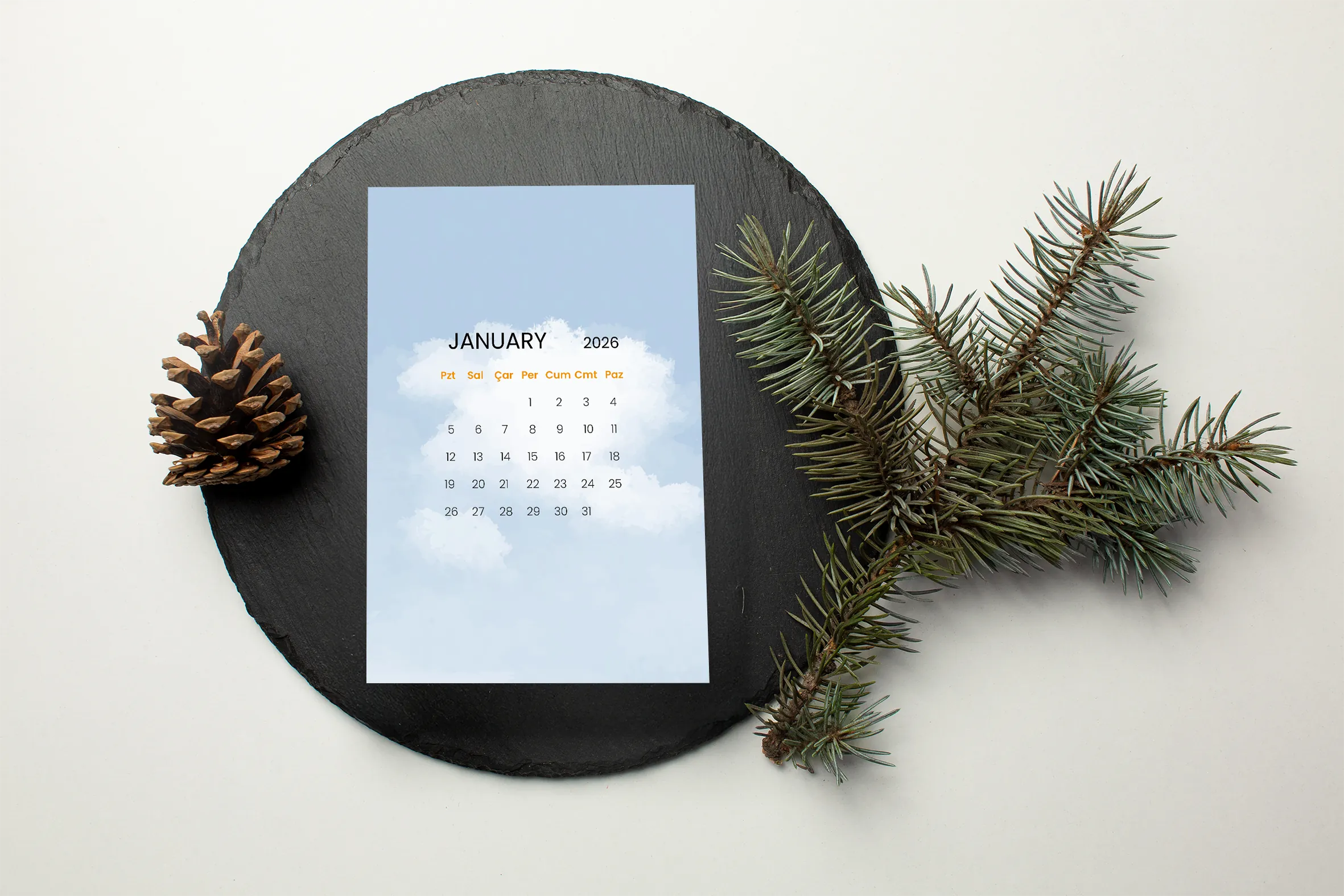 2026 Takvim (10x15 cm ) + Karton Stand - Renkli Çizim Takvim