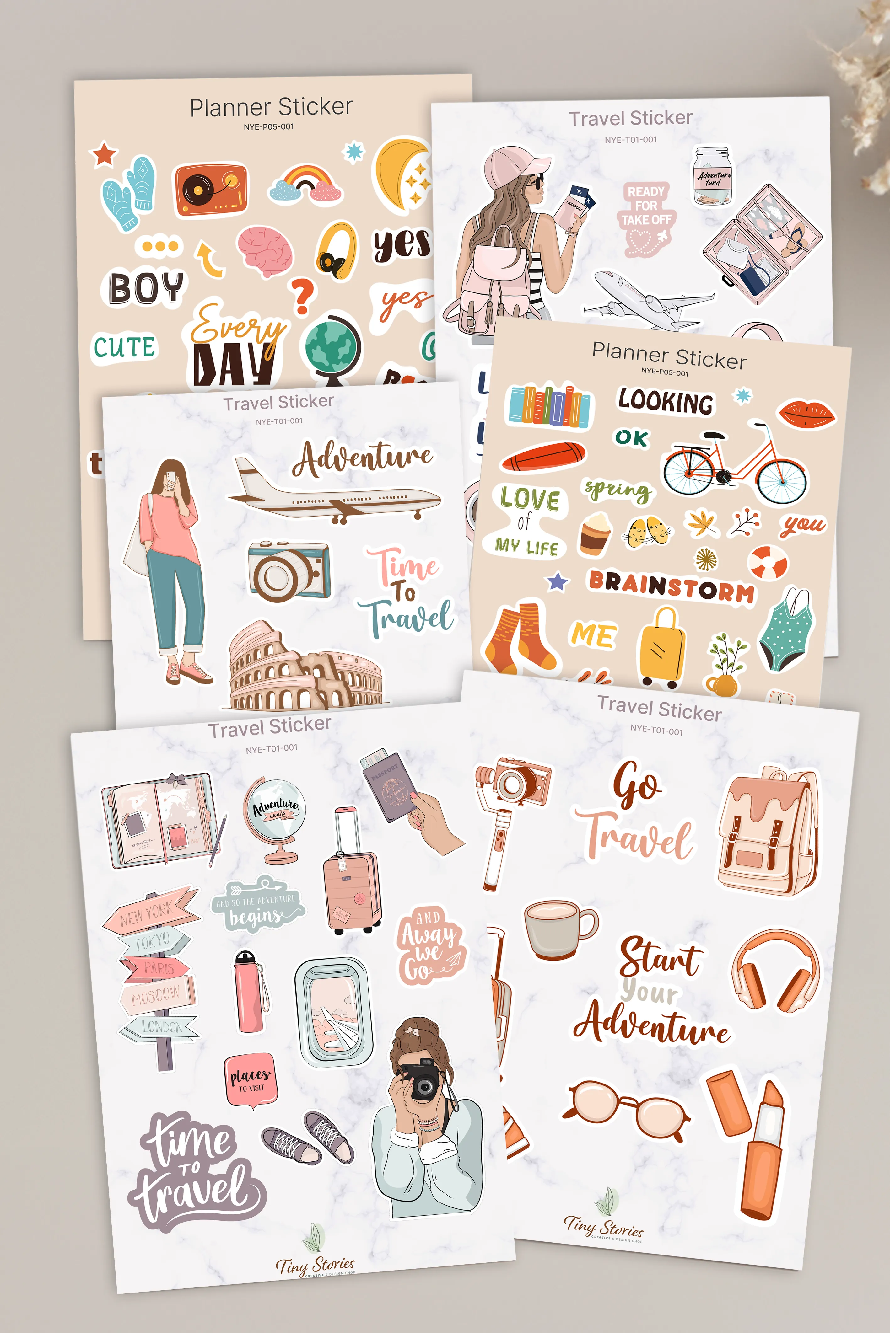 Seyahat Sticker Seti - 6 Sayfa 