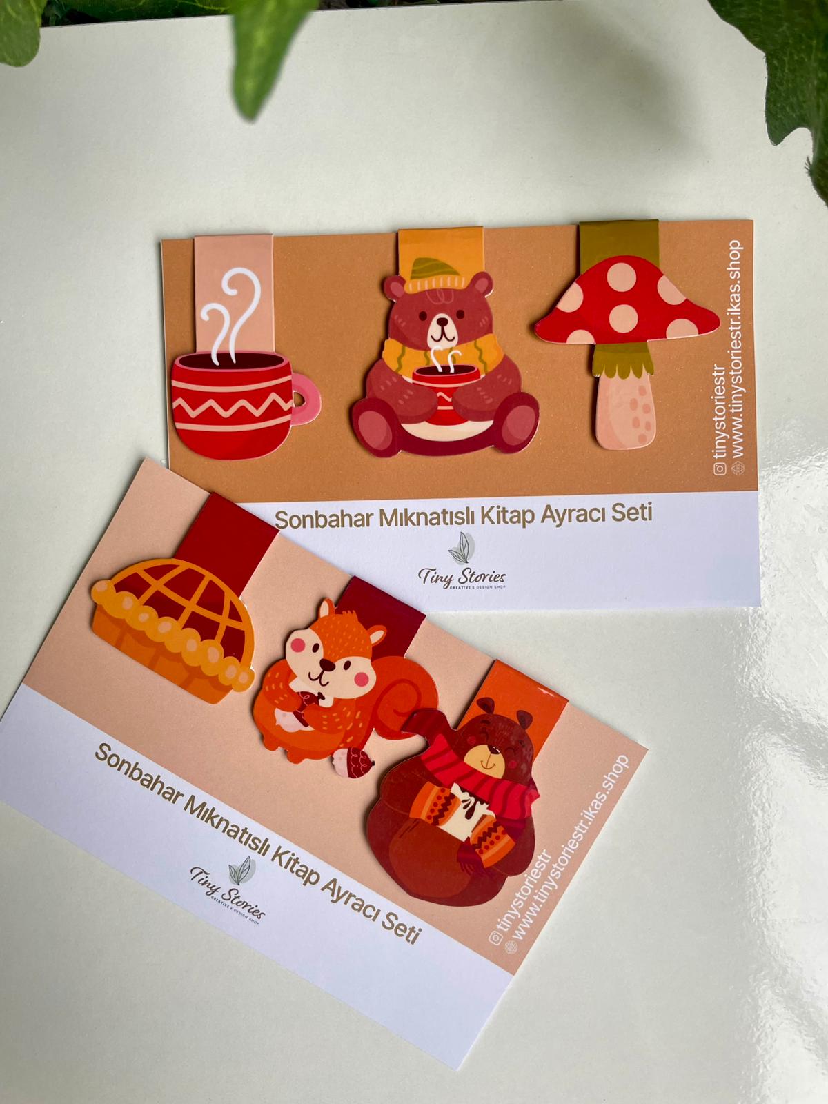 Mıknatıslı Kitap Ayracı Sonbahar Seti - 6 Adet - SONBAHAR