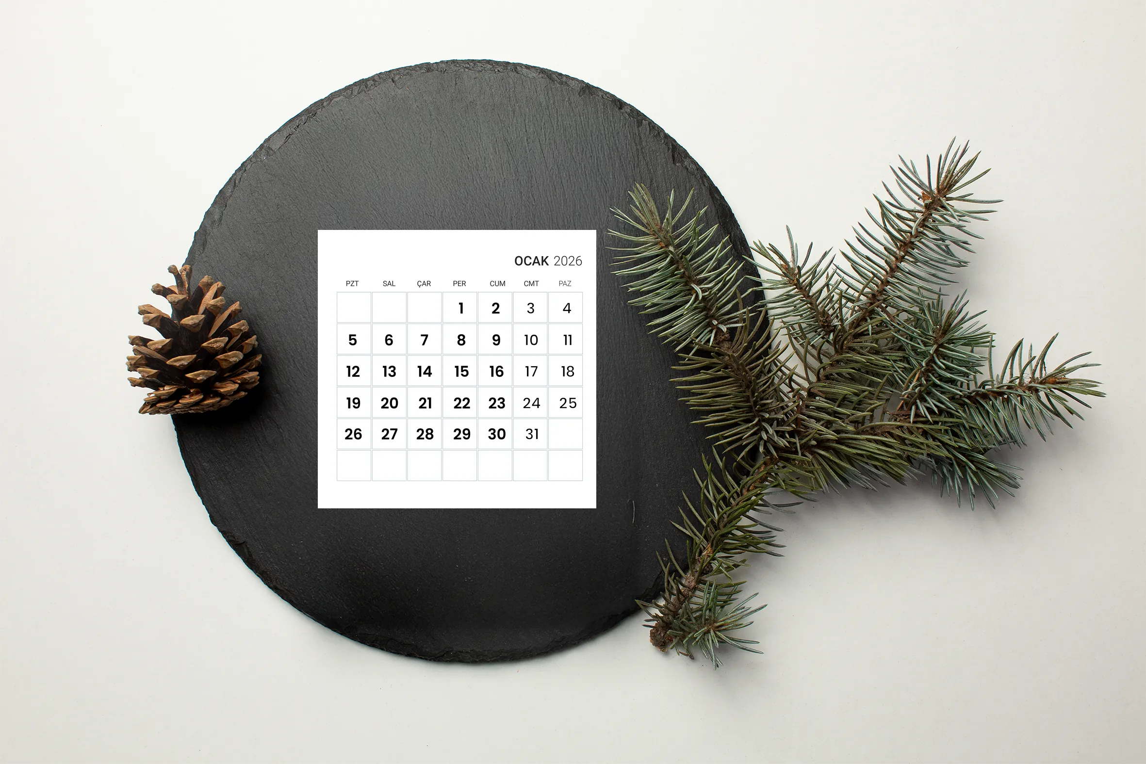 2026 Takvim (10x15 cm ) + Karton Stand - Çift Taraflı Takvim