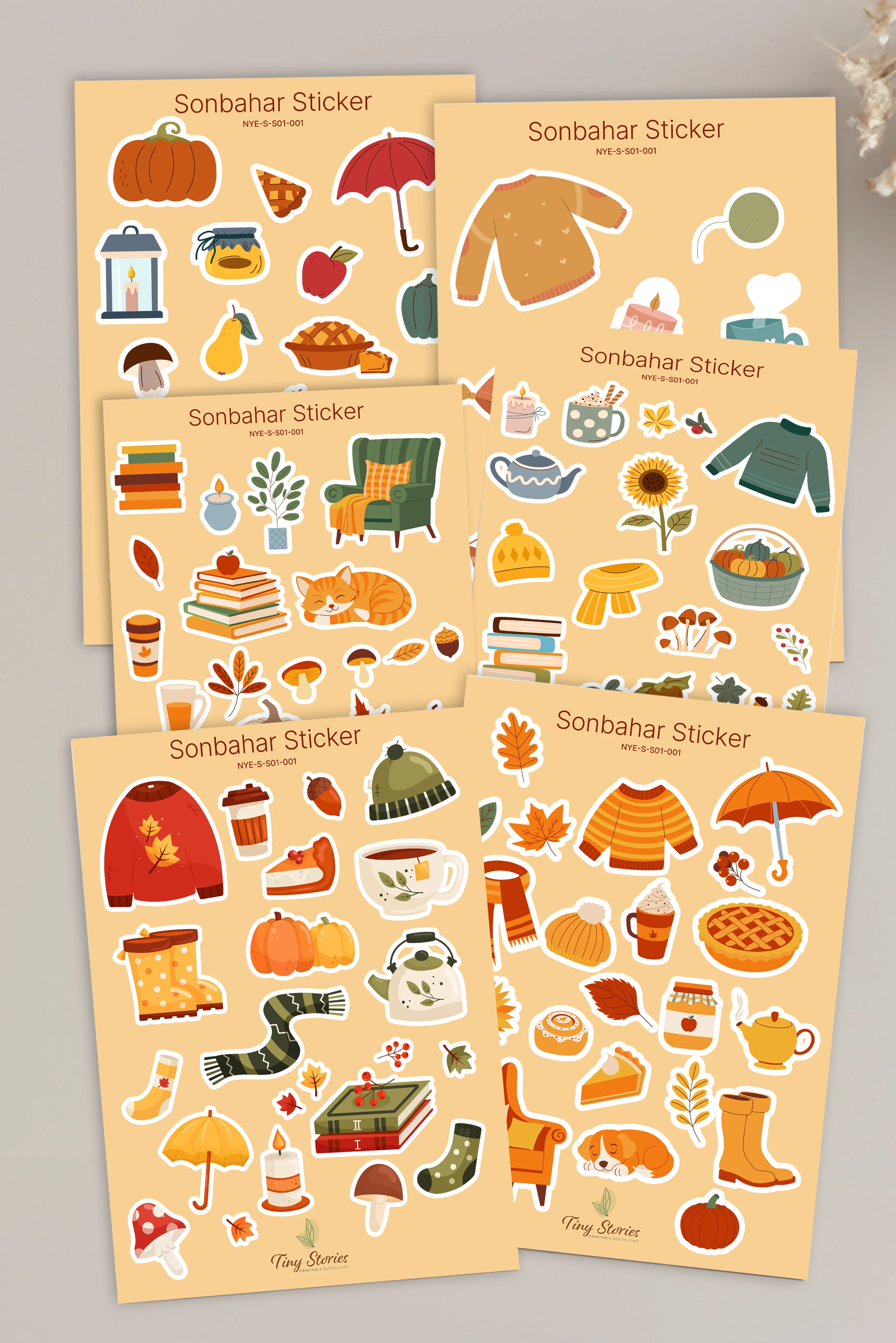 Sonbahar Temalı Sticker Set - 6 Sayfa 