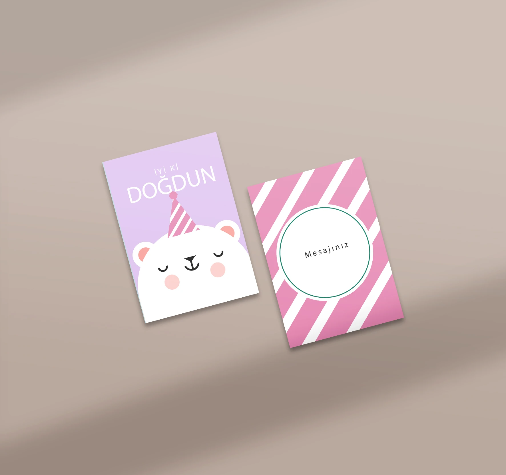 Doğum Günü Motto Kartı Kartpostal - Kişisel Mesajlı