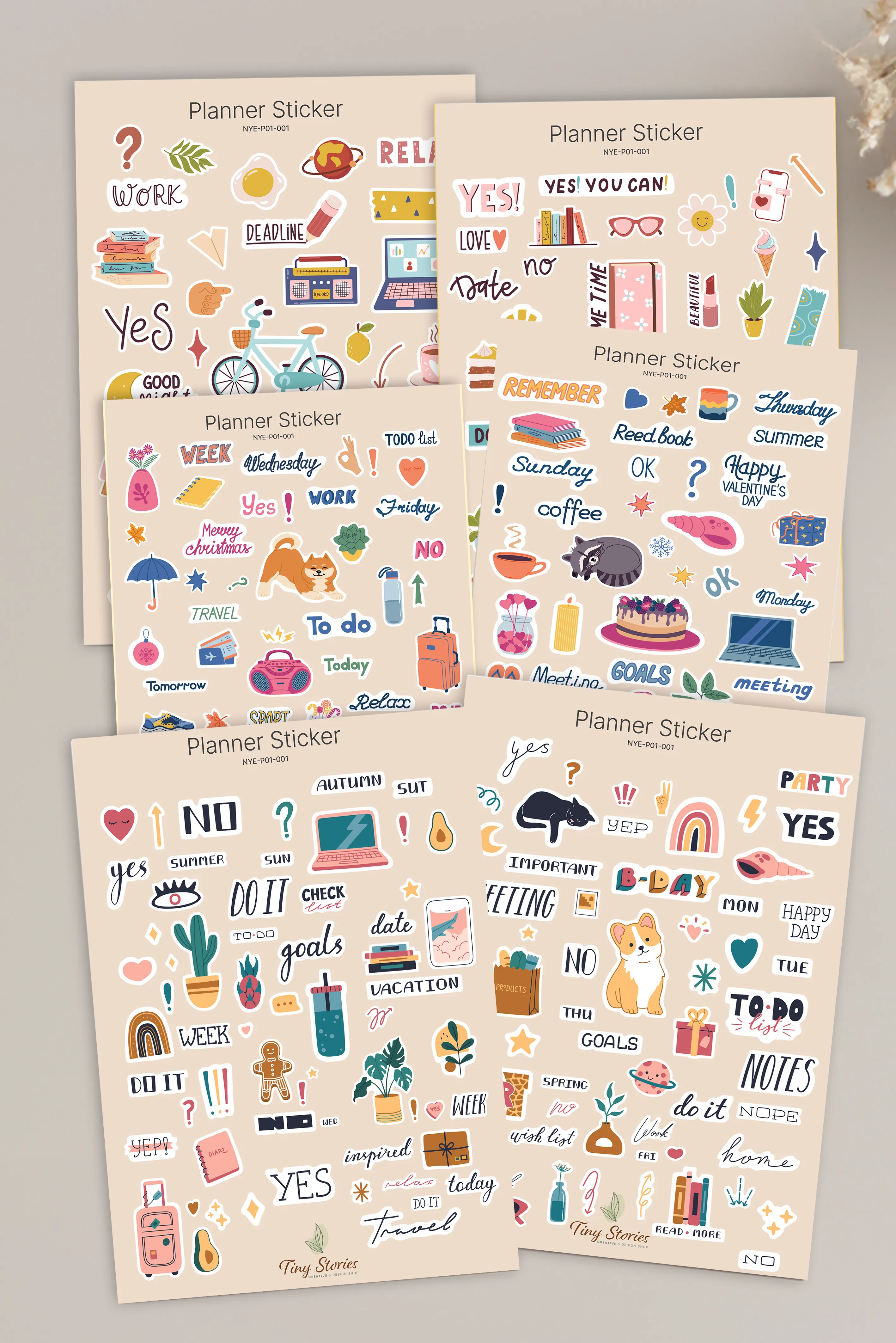 Planlayıcı Sticker Seti - 6 Sayfa